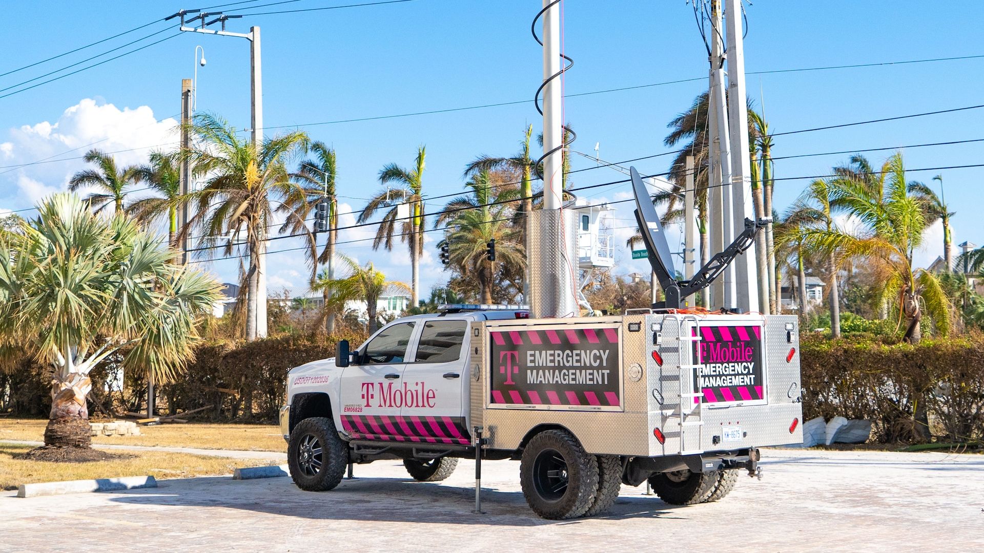 T-Mobile's emergency response vehicle following the hurricane