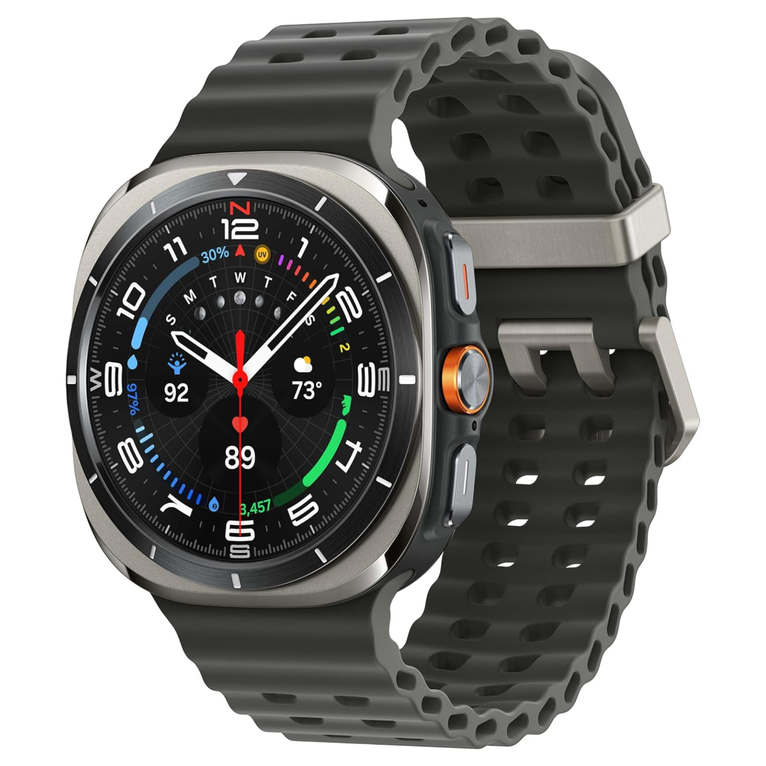 Samsung Galaxy Watch Ultra sur fond blanc