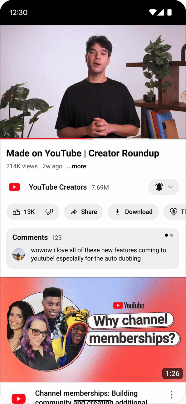 A GIF highlighting YouTube's Sleep Timer.