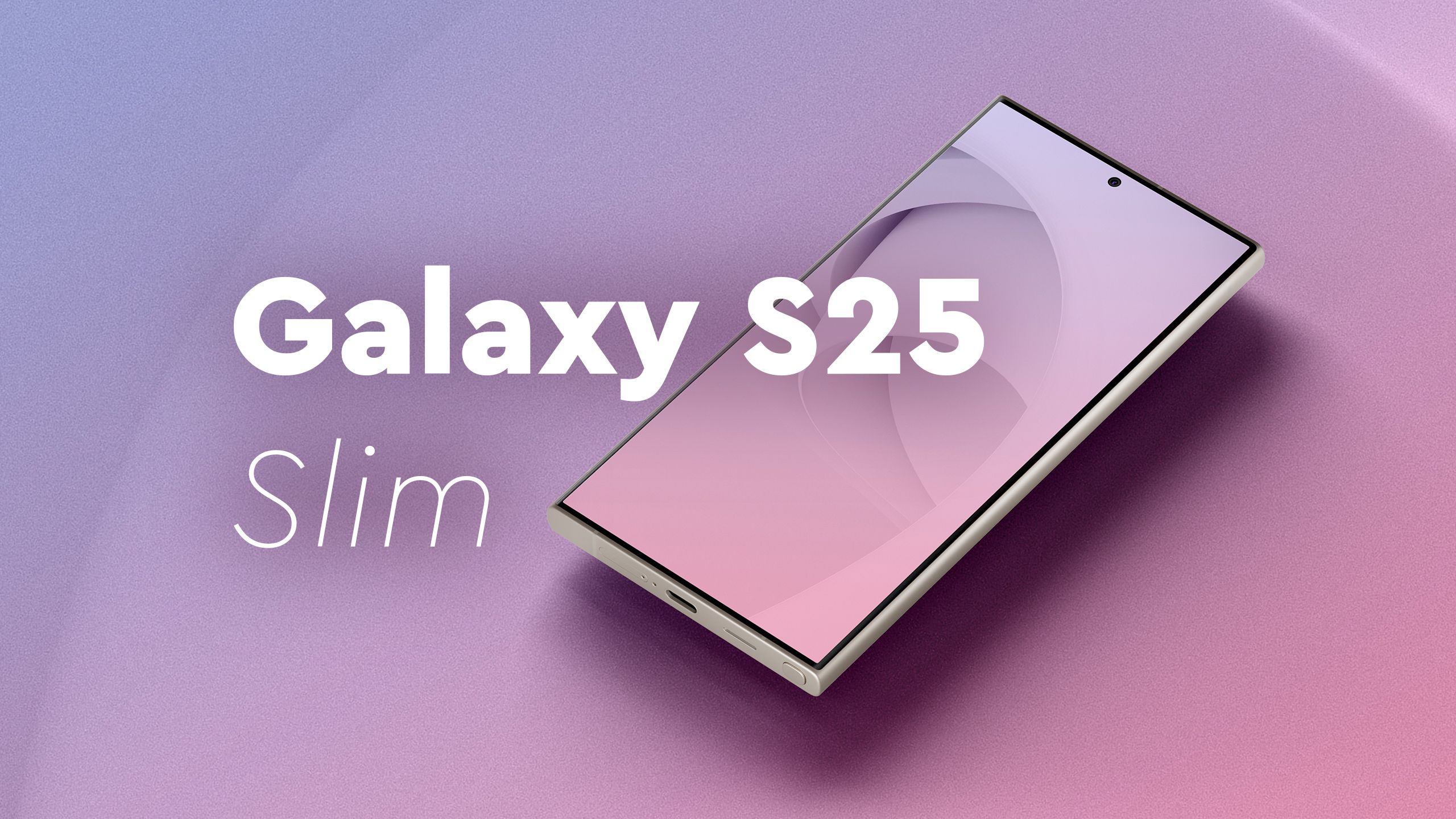 samsung galaxy s25 slim mockup on pink background with name written in white letters 