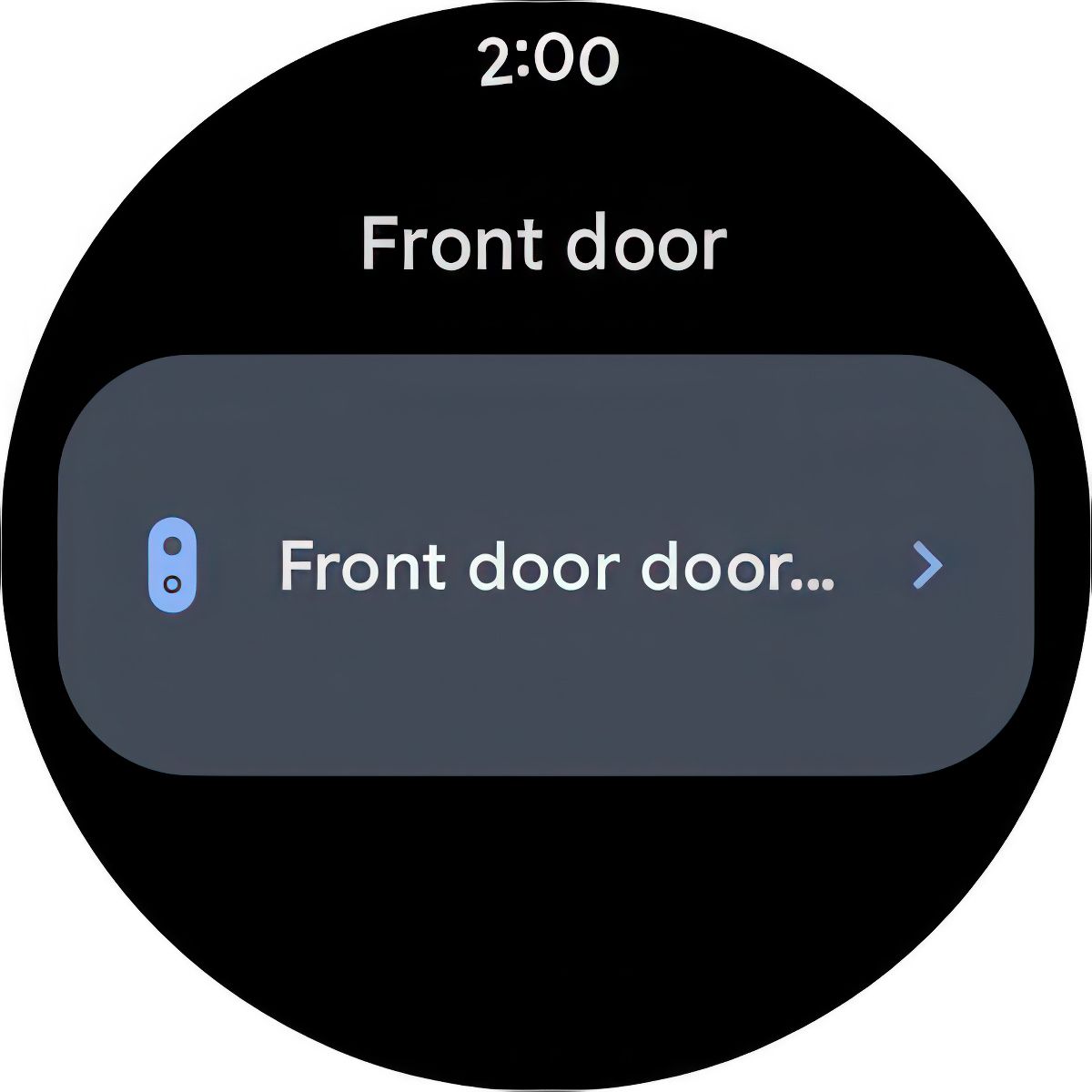A screenshot of the Google Pixel Watch 3 with a Google Nest Doorbell tile on the display.