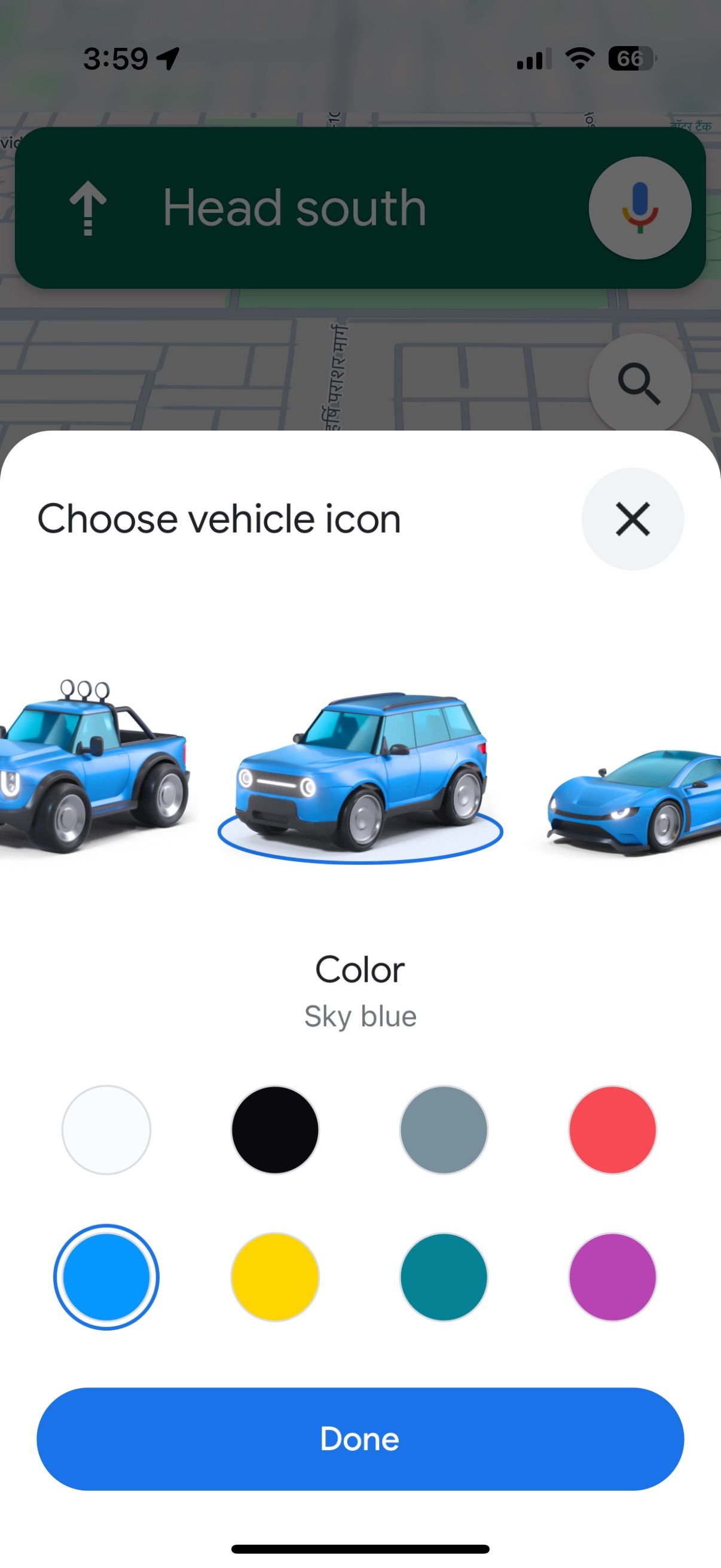 Blue SUV and compact car icons