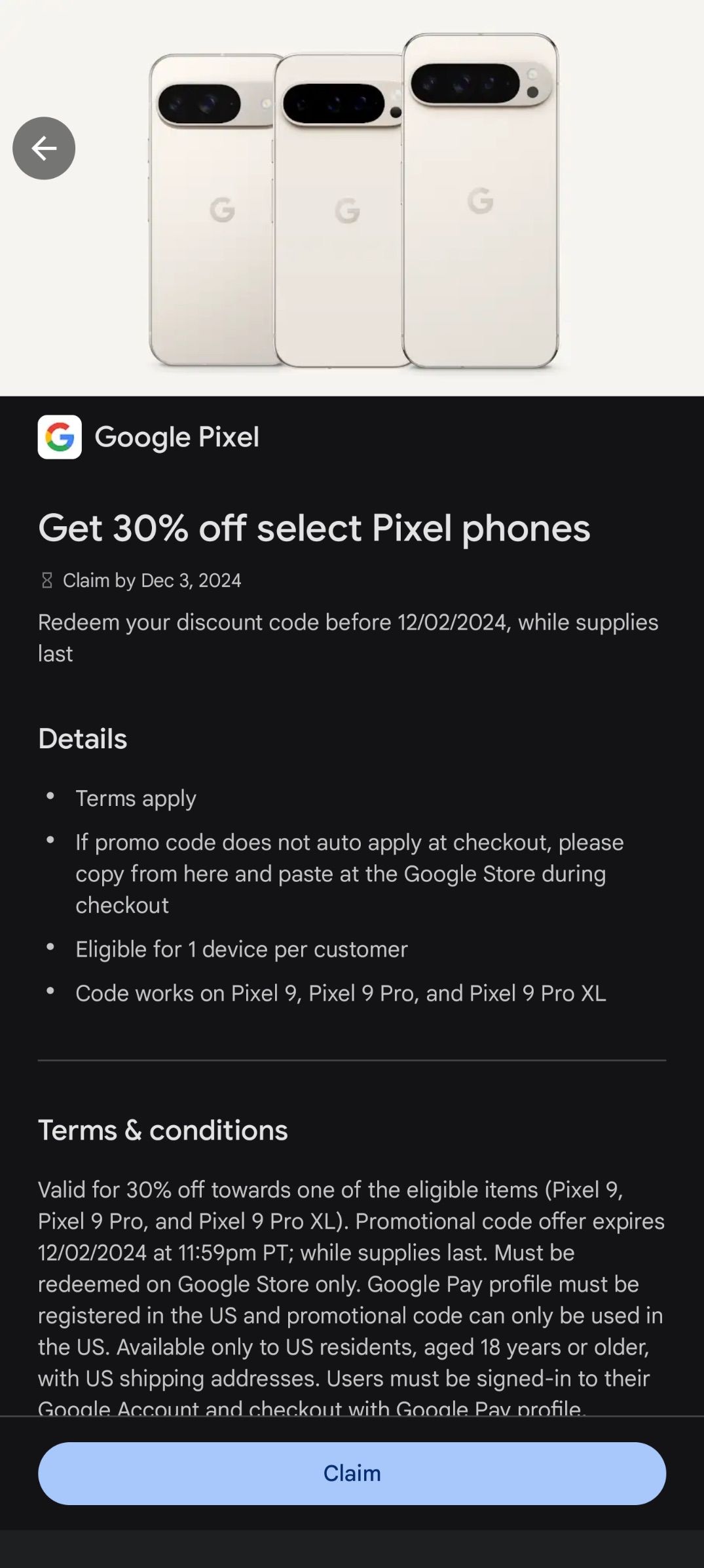 Google Pixel 9 giảm giá 30% thông qua Play Points