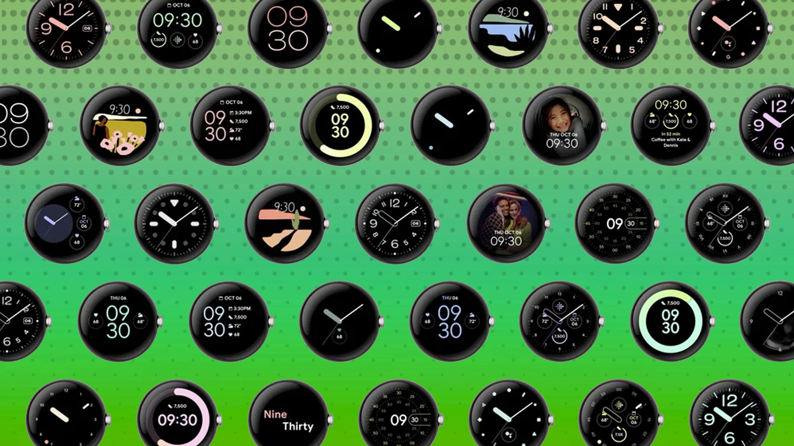 Various Pixel Watch 3 watch faces