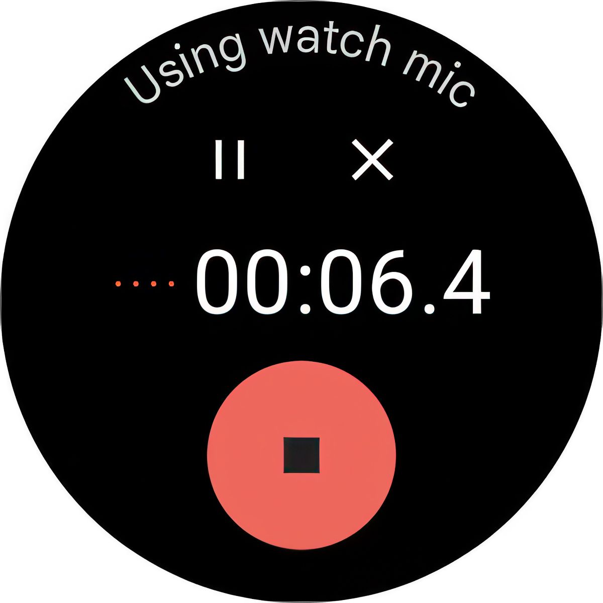 A screenshot of the Google Pixel Watch 3 Recorder app.