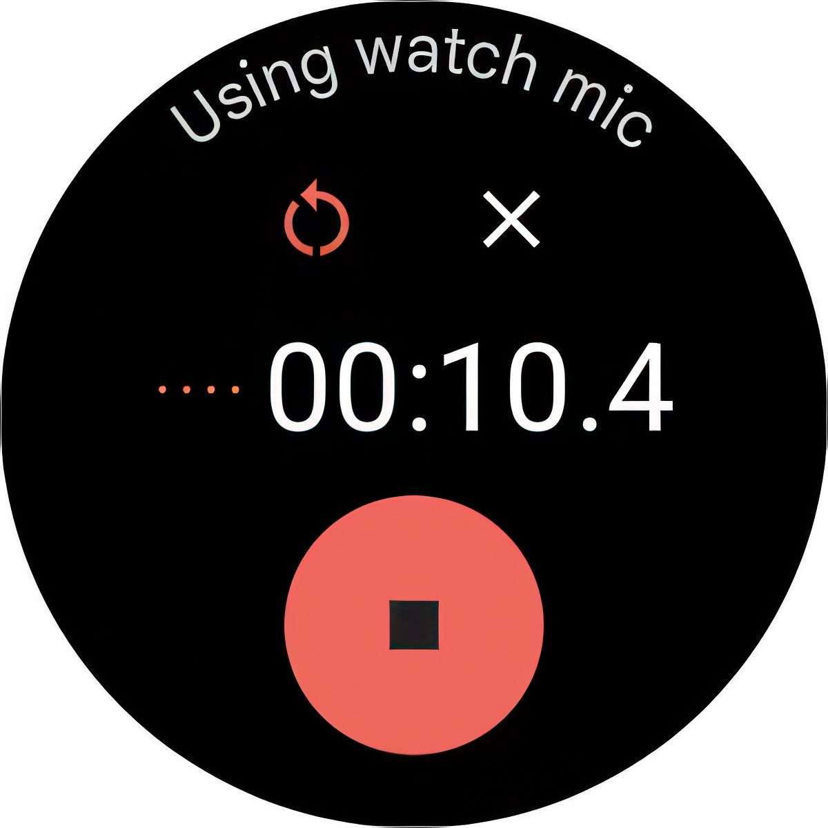 A screenshot of the Google Pixel Watch 3 Recorder app.