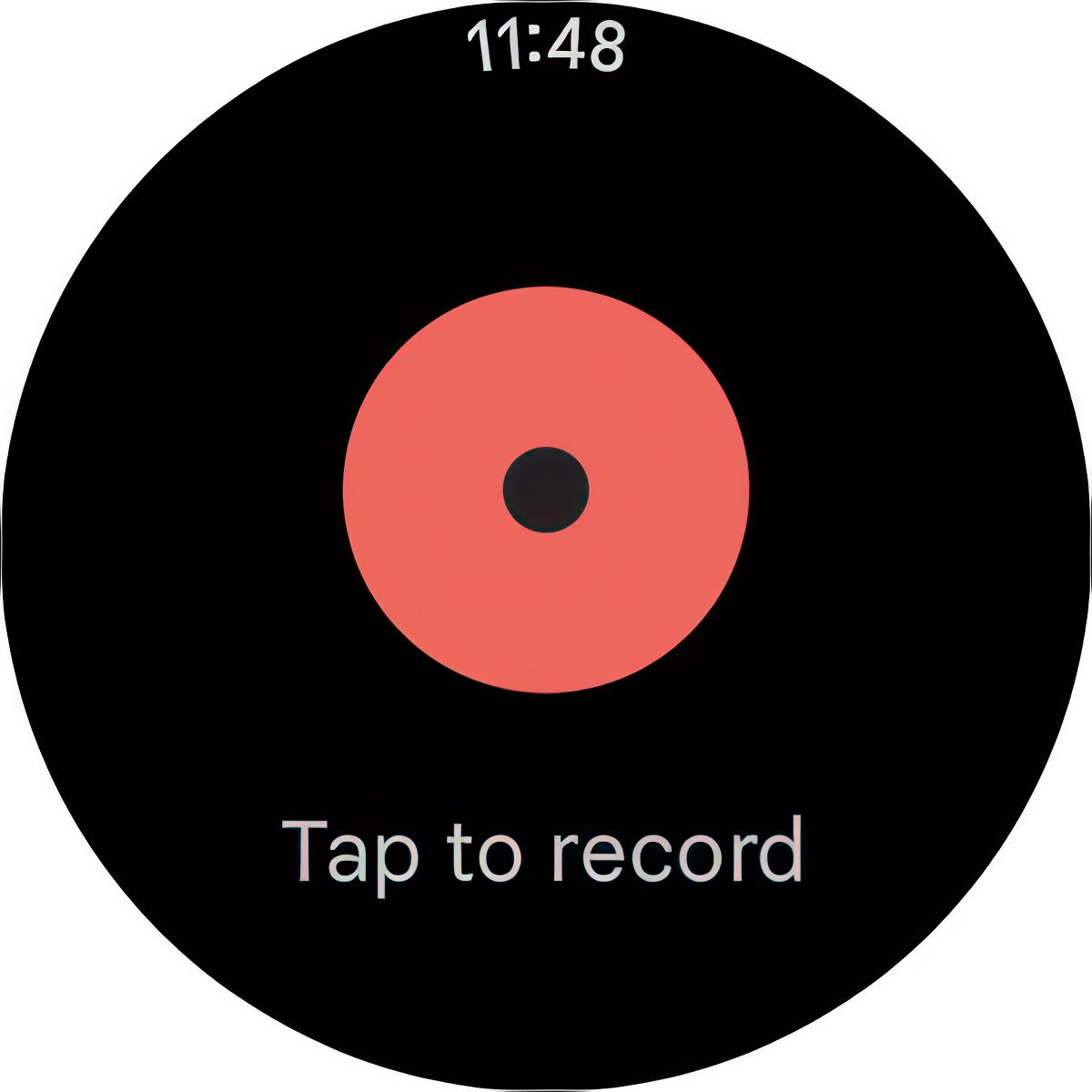 A screenshot of the Google Pixel Watch 3 Recorder app.