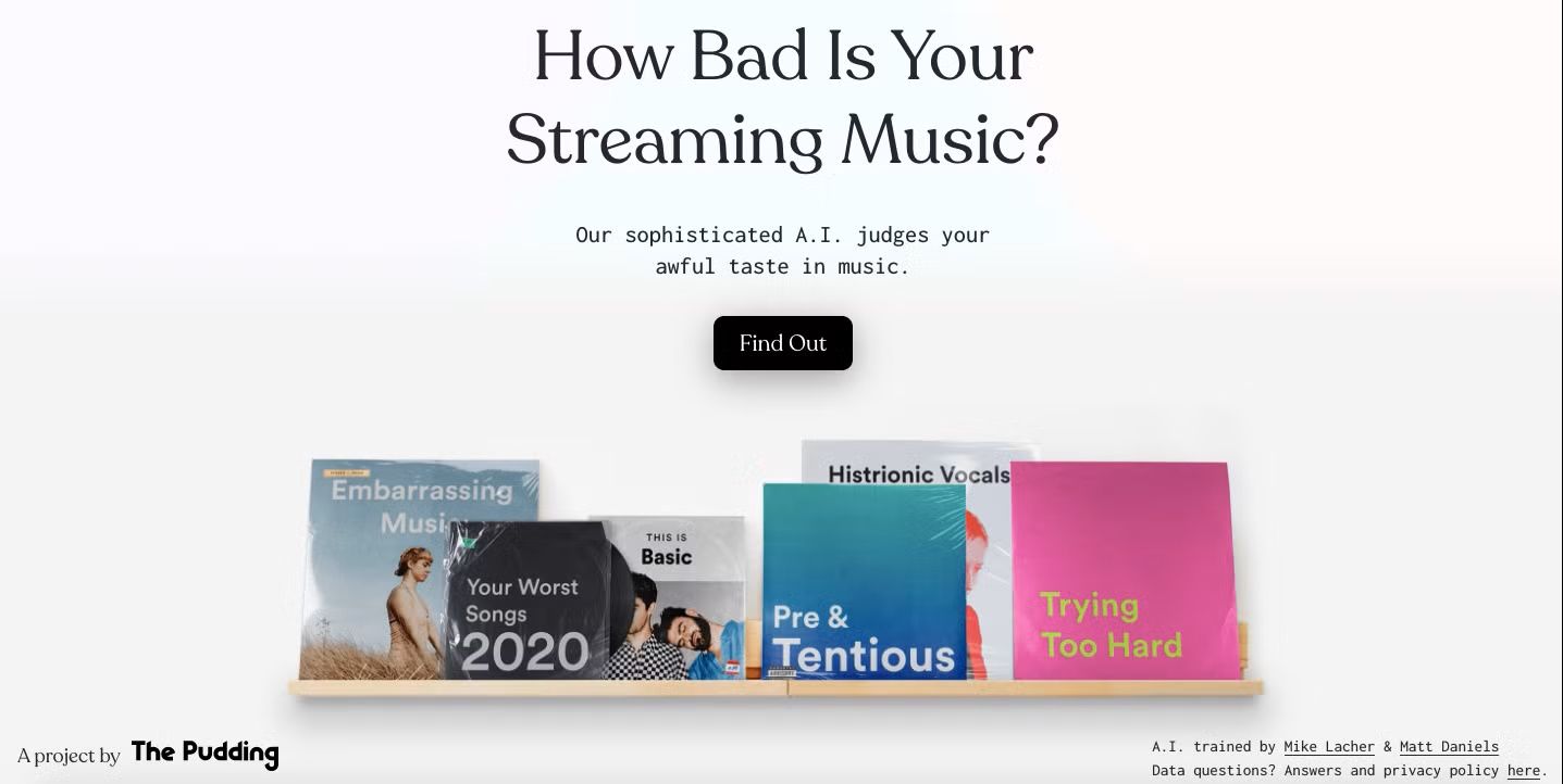 How Bad is Your Streaming Music Webpage screenshot