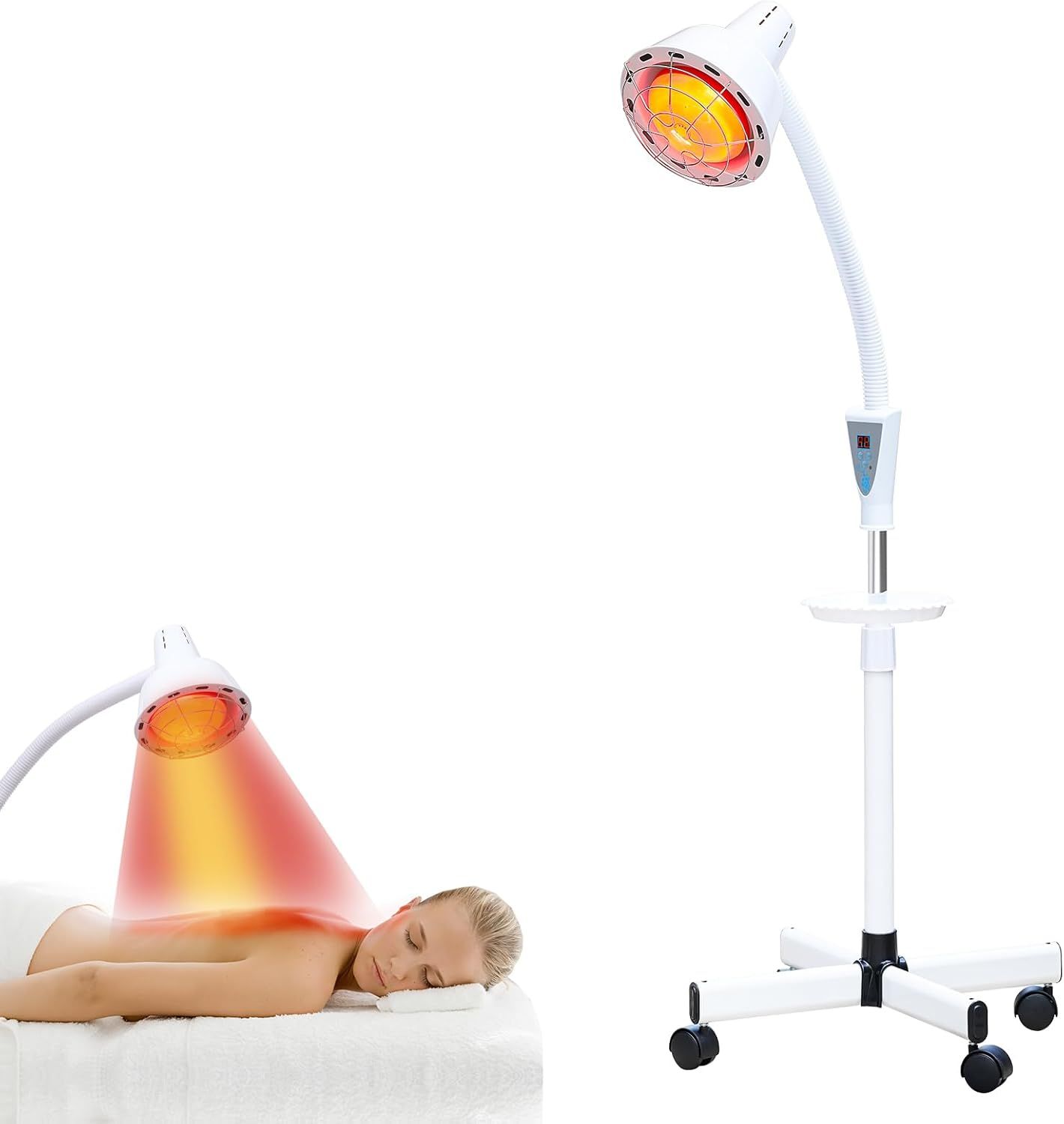 A portable full size infrared heat lamp