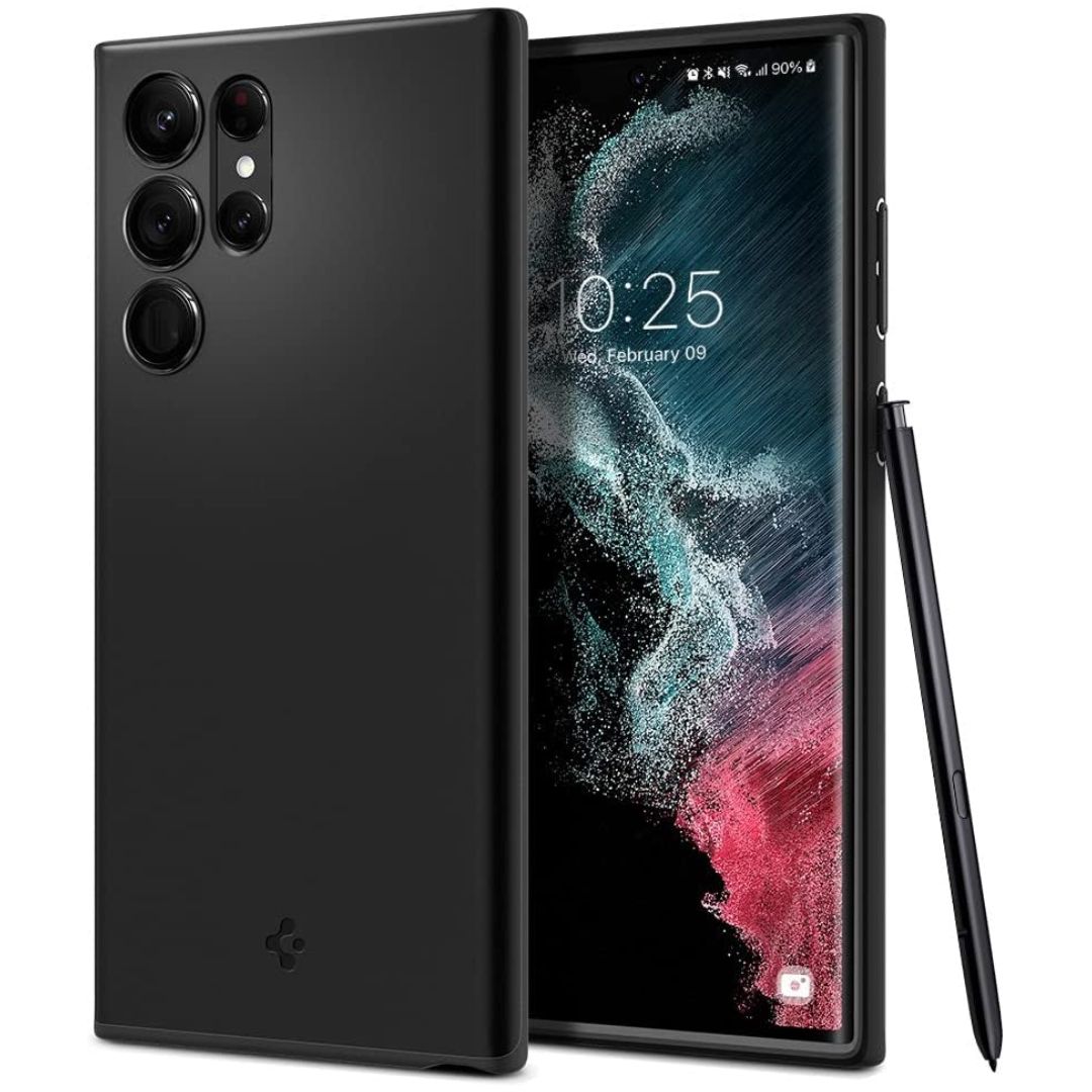 a black case on a white background on the galaxy s22 ultra