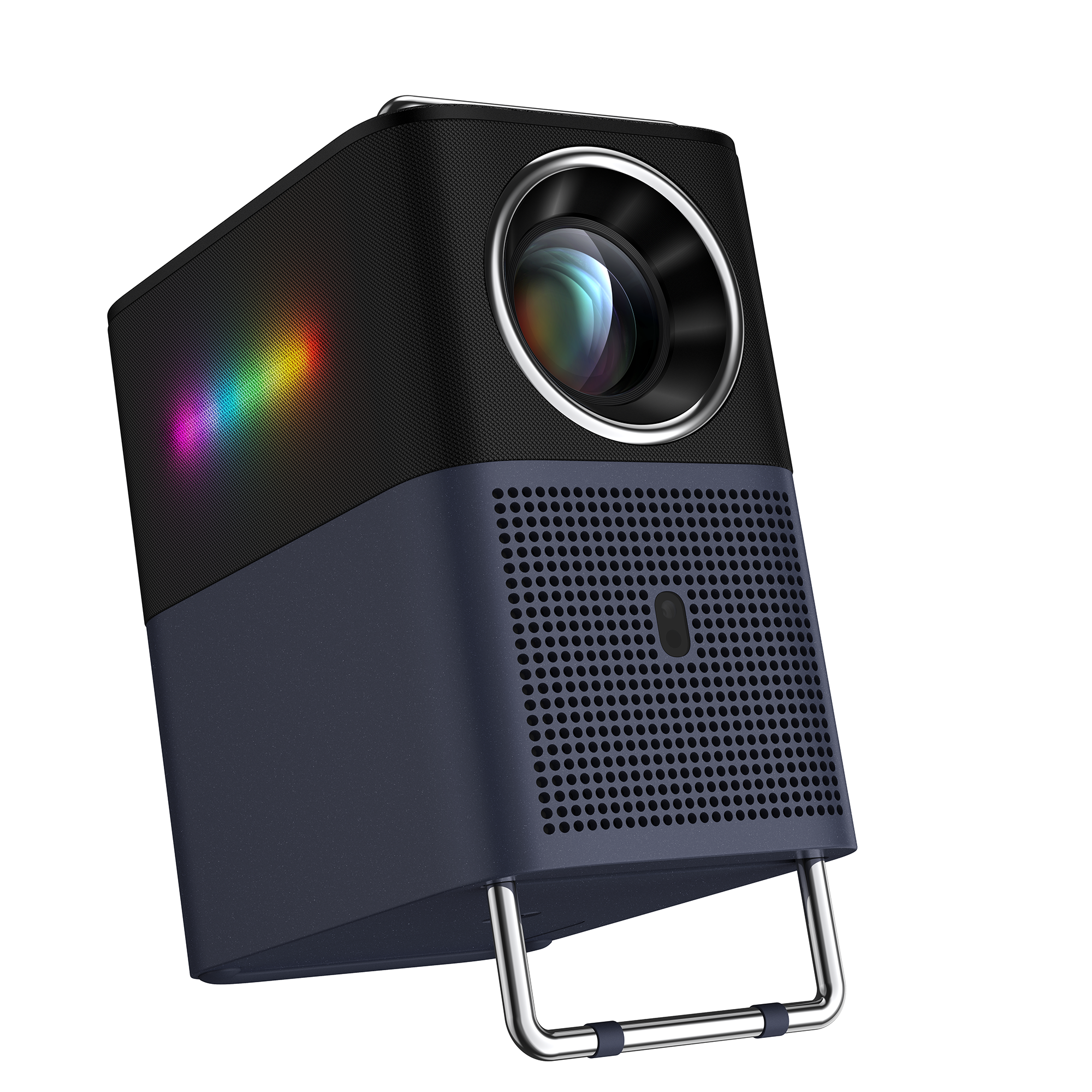 Render of the TCL A1 Projector against a white background.