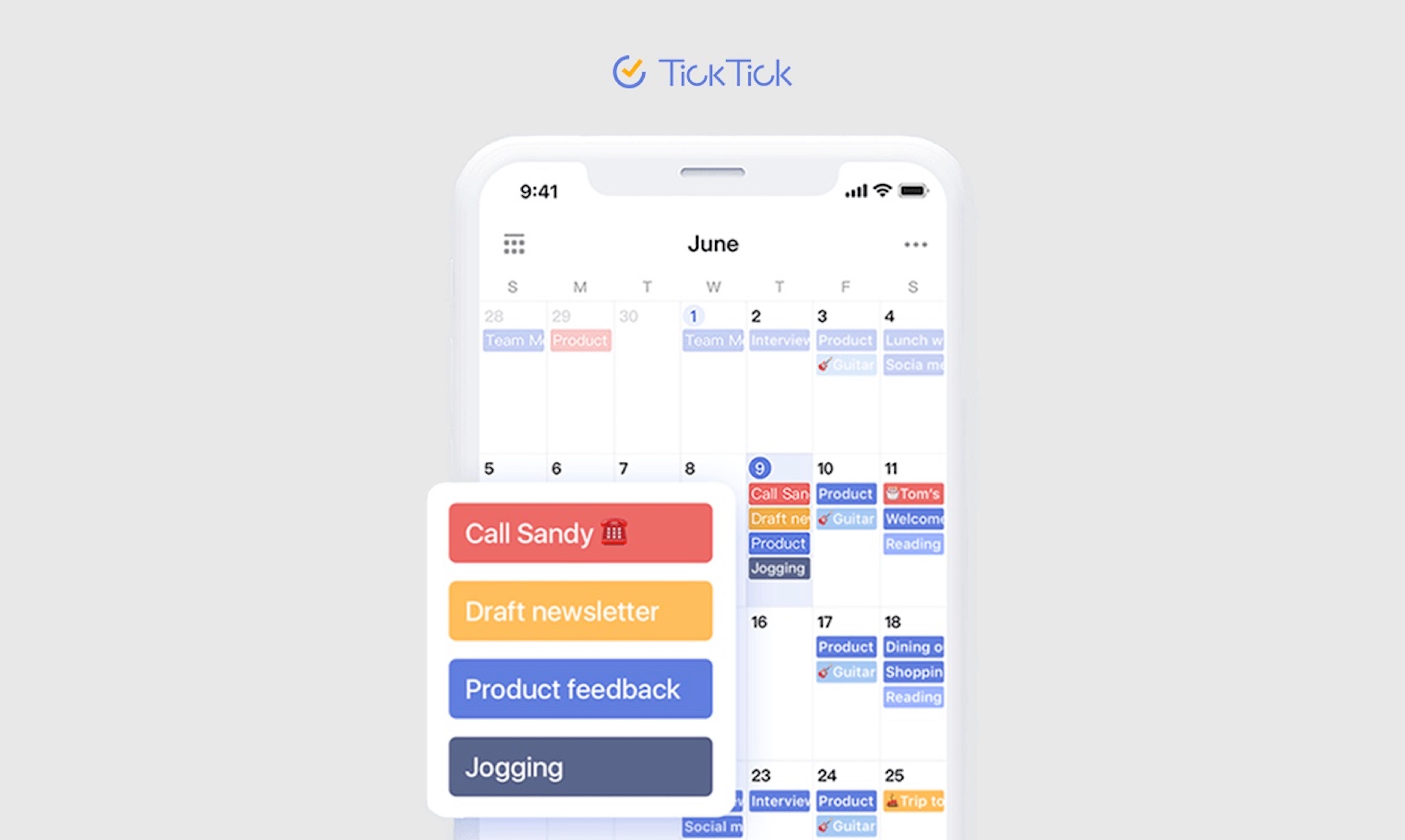 image of calendar on TickTick