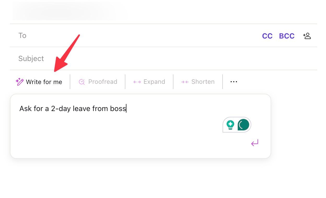 Write an email using AI in Proton Mail