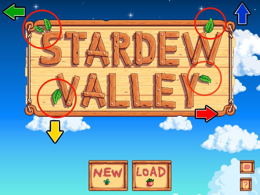 Highlighting the leaves and arrows to access Stardew Valley's experimental multiplayer