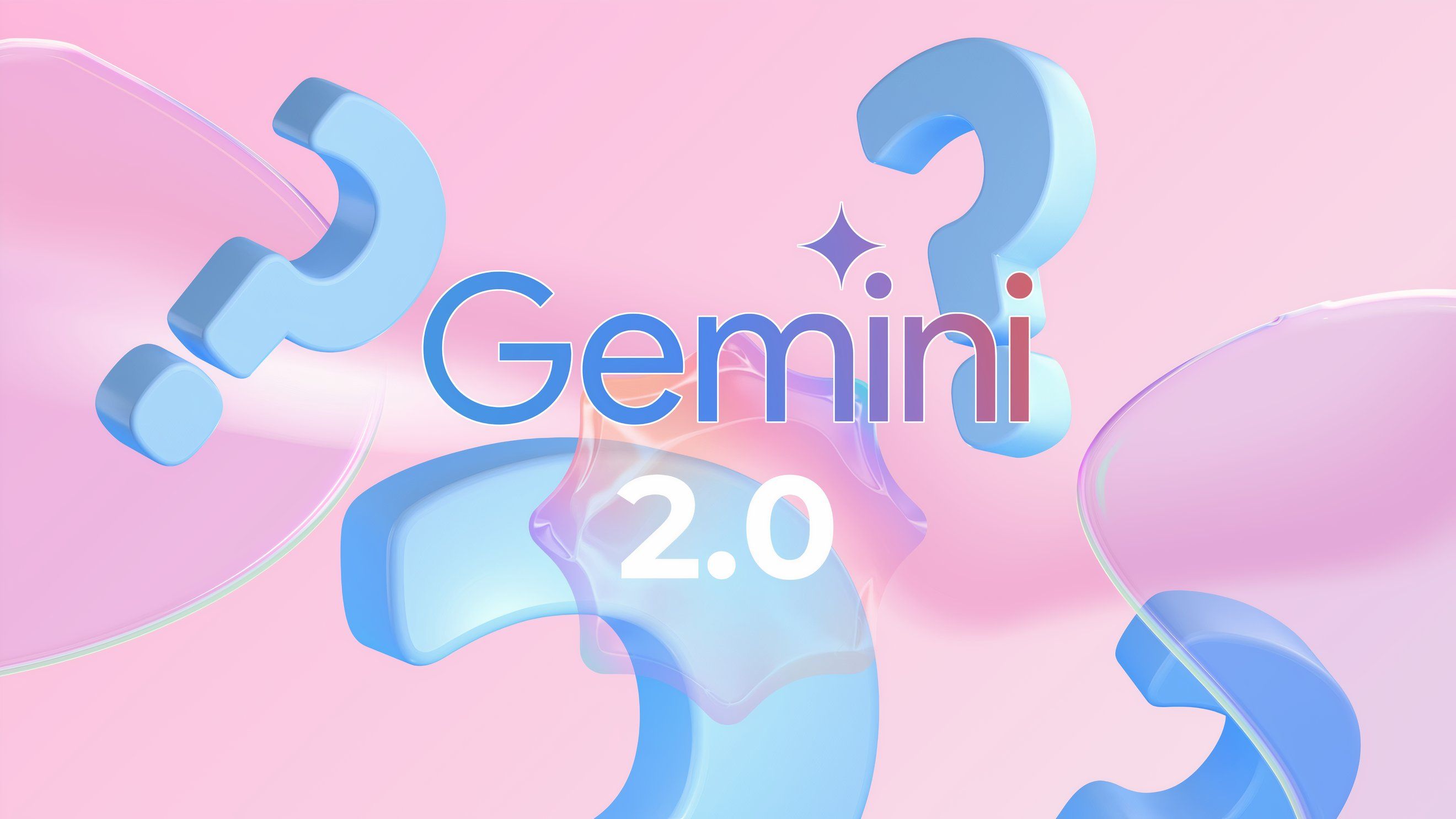 The Google Genimi 2.0 logo surrounded by question marks