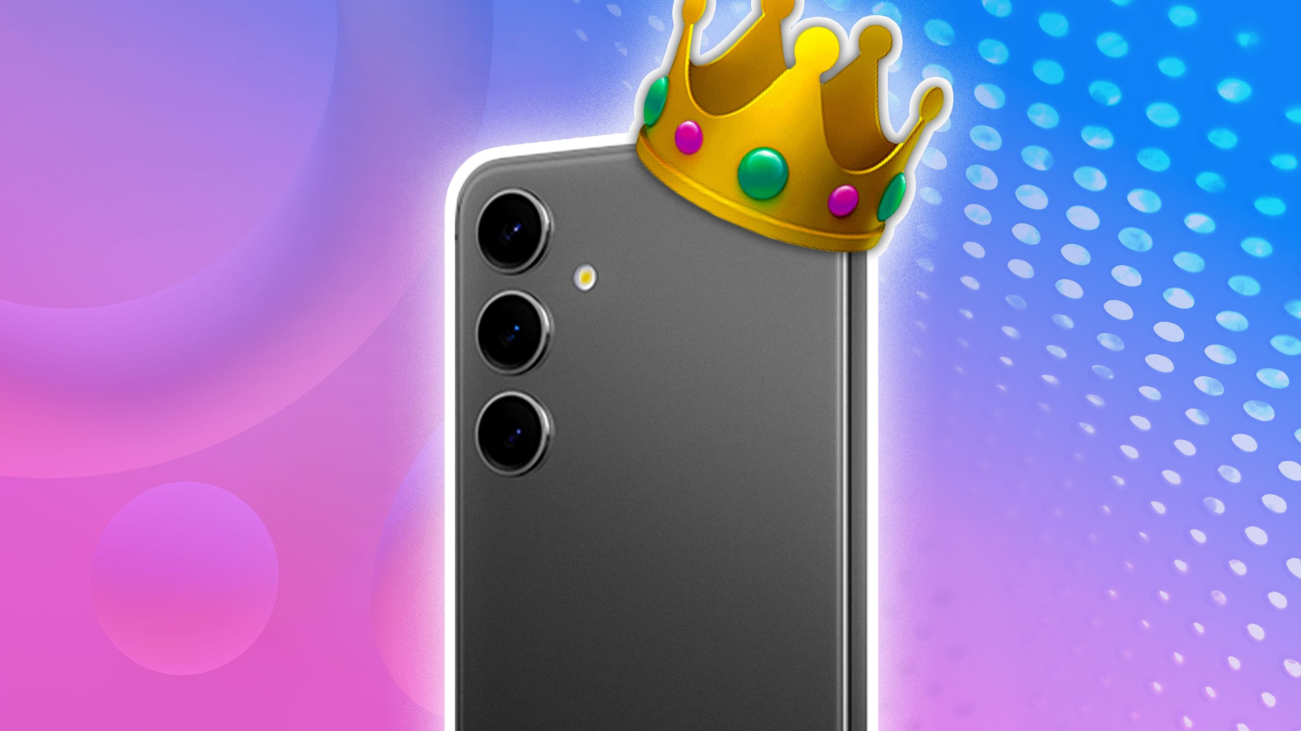 Samsung phone with a crown on top