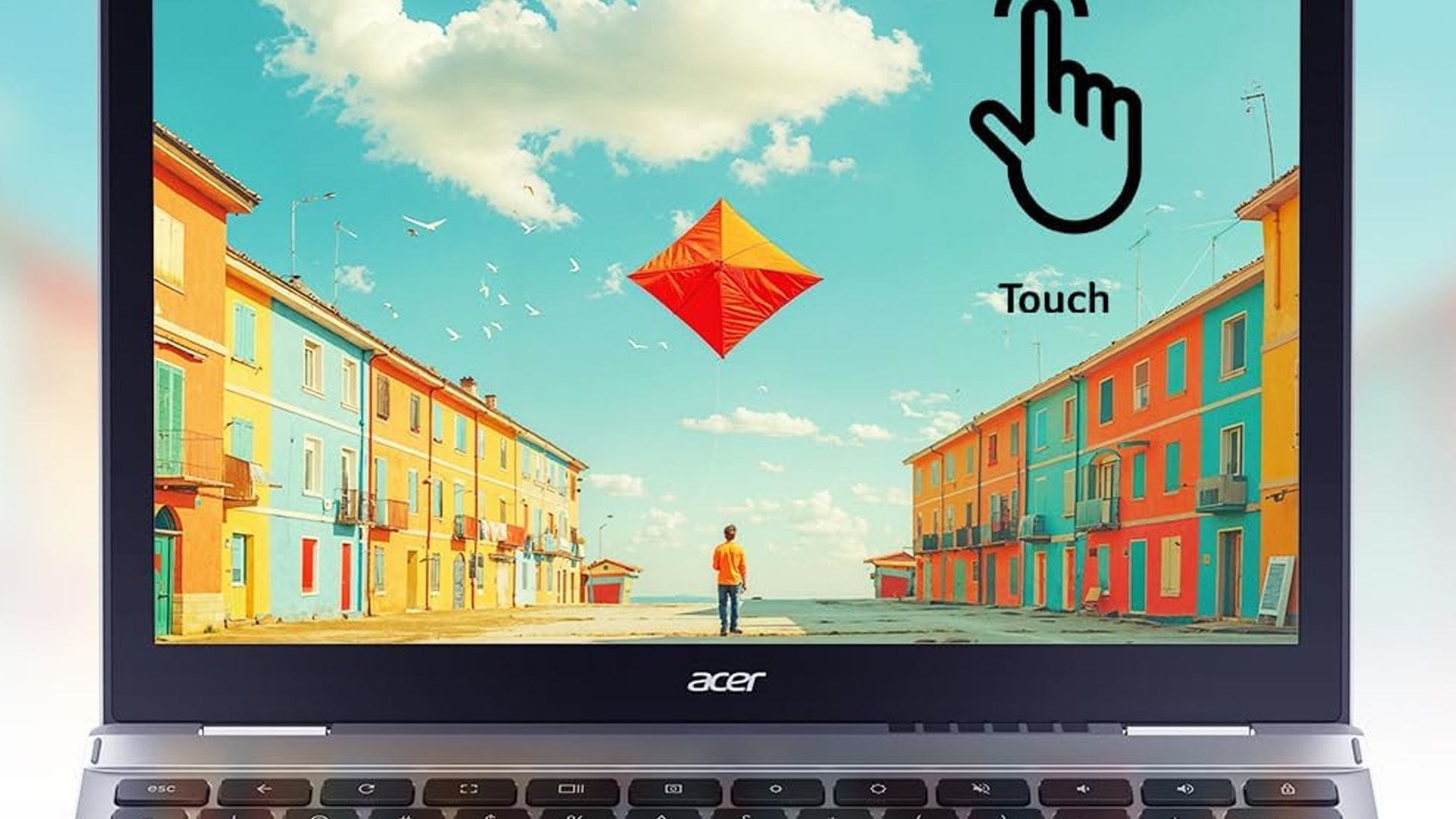 A close-up of the Acer Chromebook Spin 312 touchscreen.