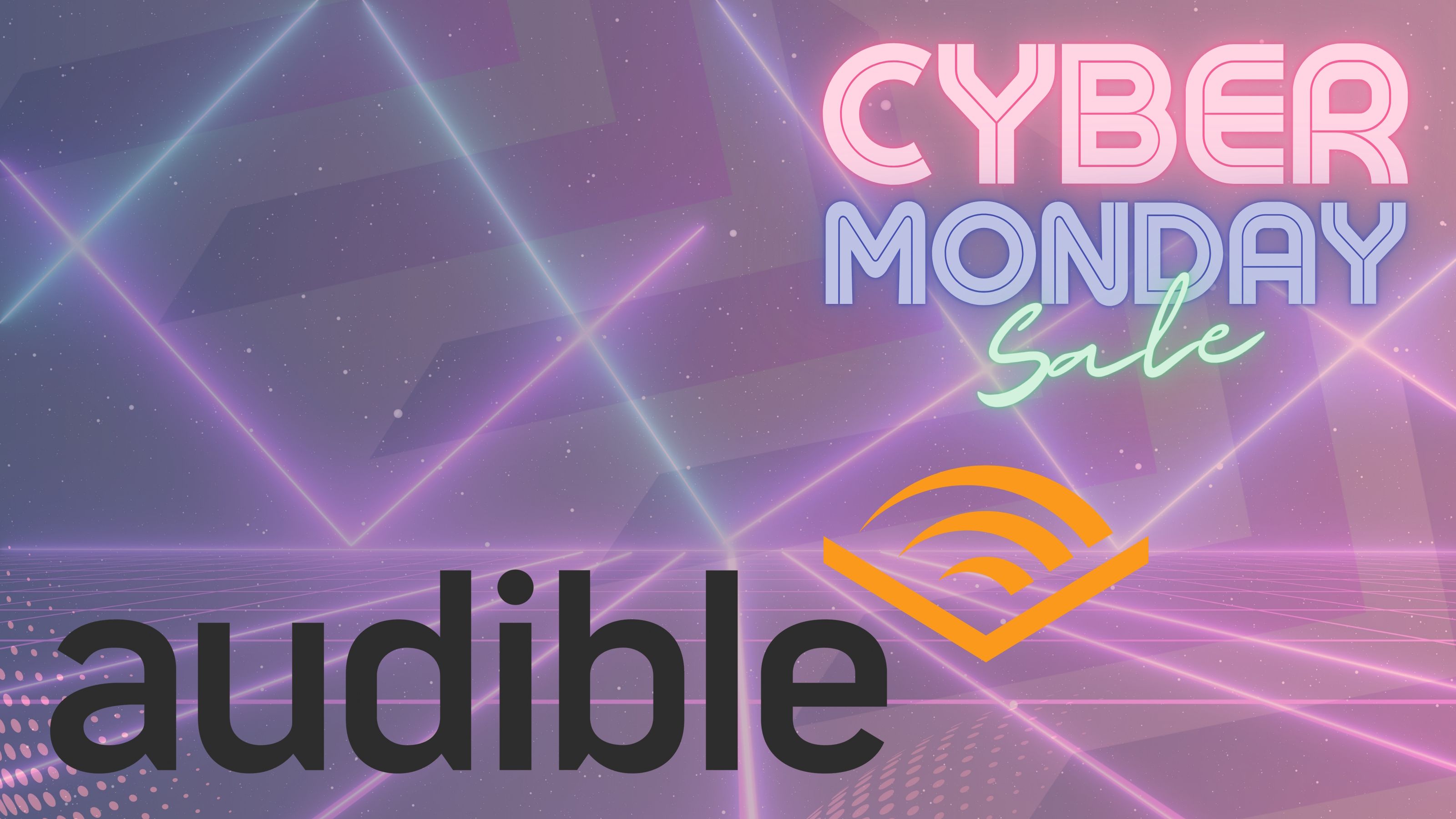 Cyber Monday art with Audible logo