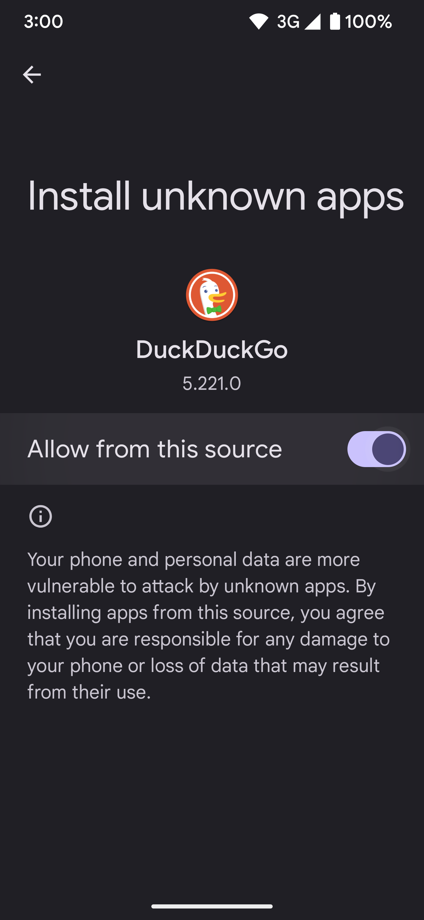 The "Allow from this source" option for the Device Utility app in now turned on.