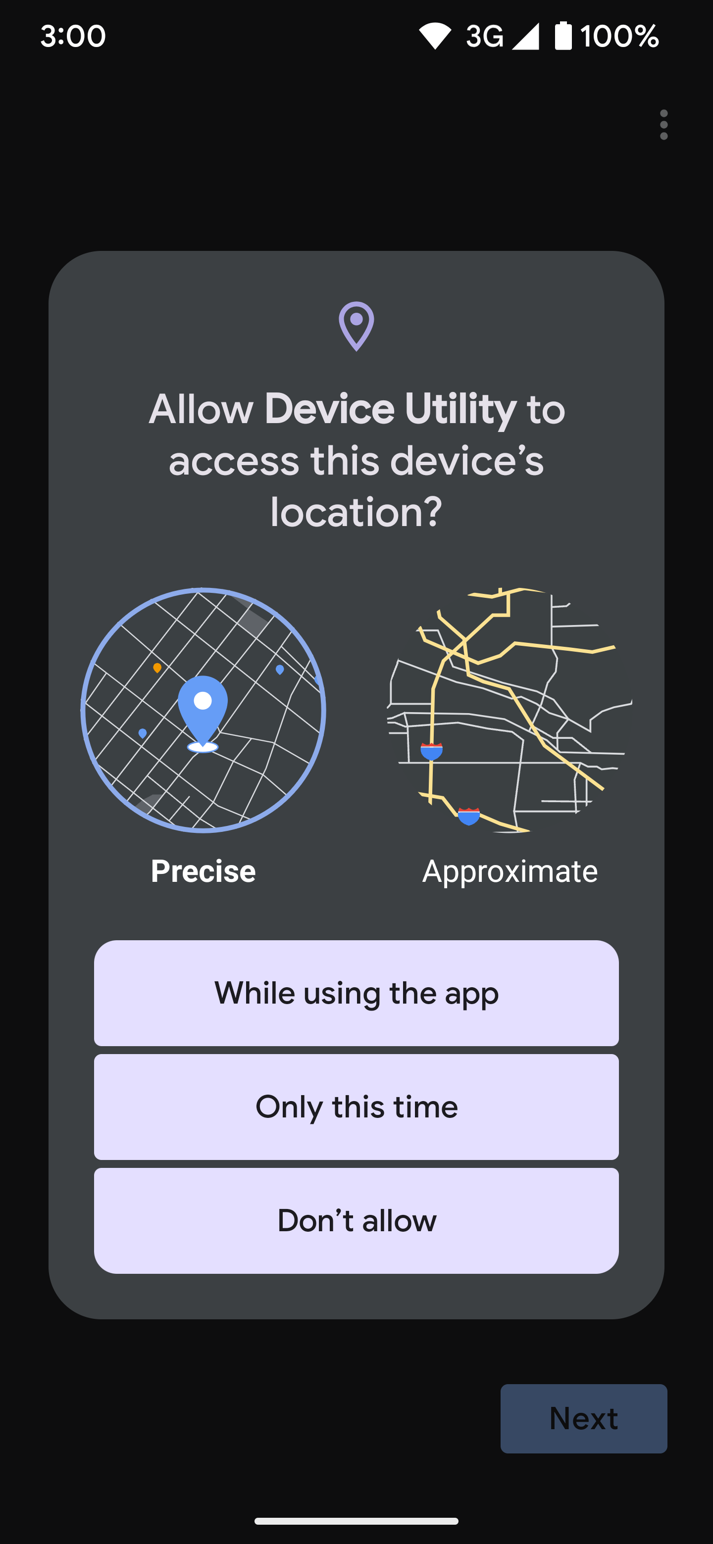 Showing the location options when trying to reactivate a Nest speaker in the Device Utility app.