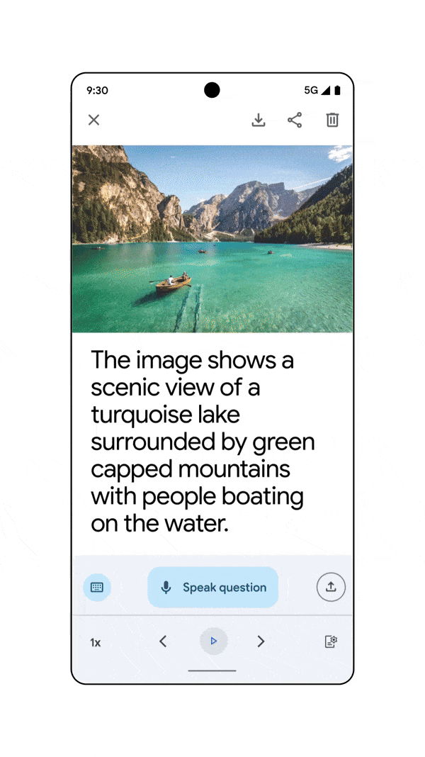 A GIF highlighting the Lookout - Assisted vision app in action.