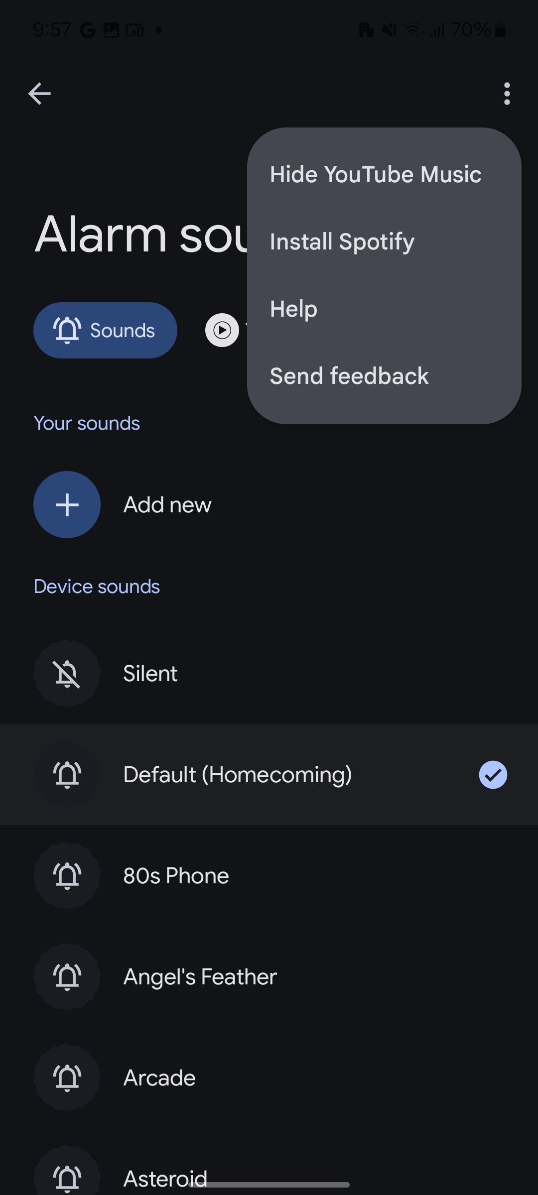 Add ringtone in Google Clock