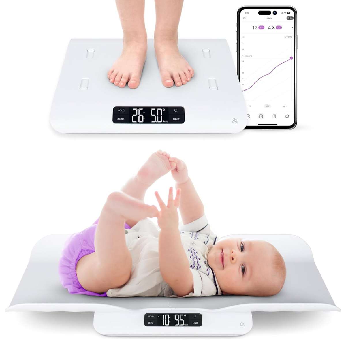 The Greater Goods Bluetooth Baby Scale