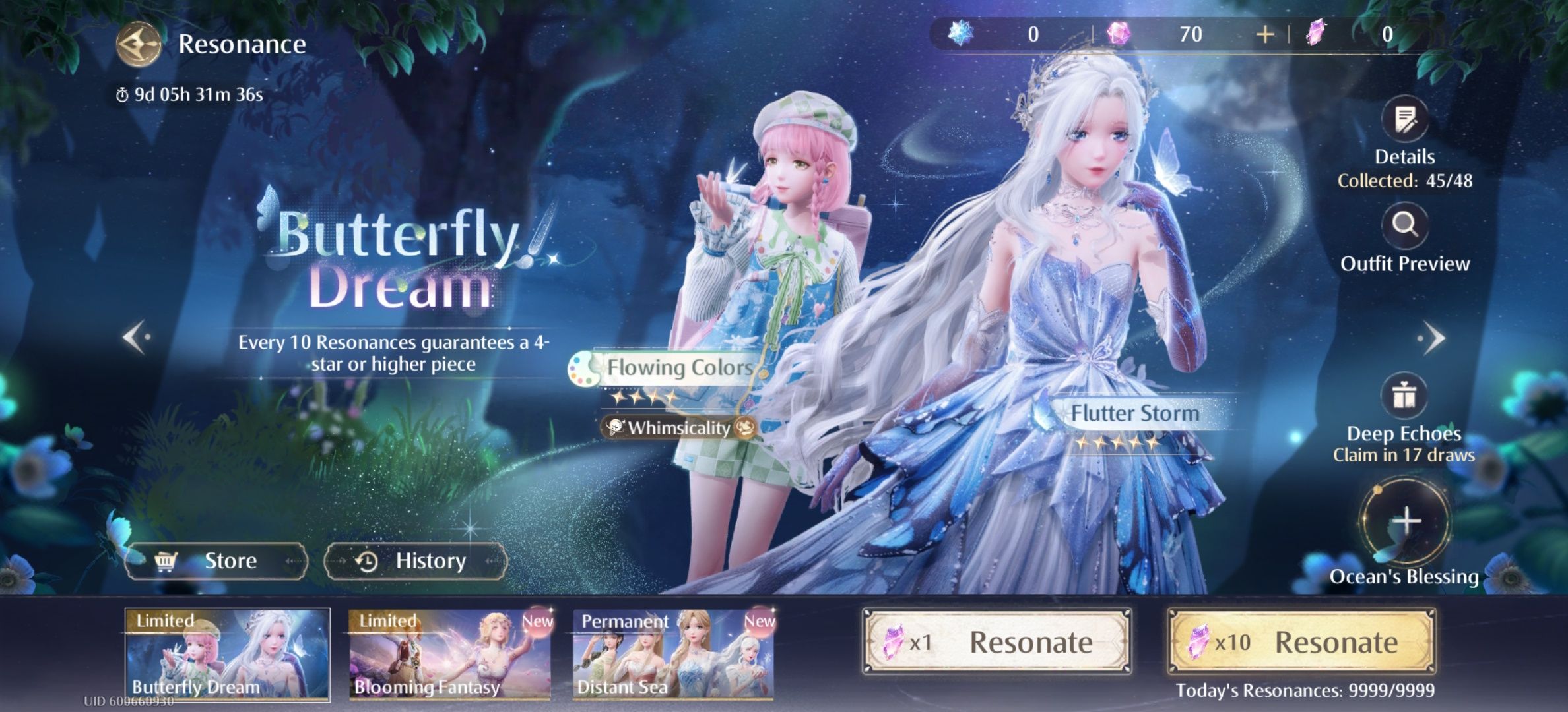 Featured limited banner in Infinity Nikki showing the gacha mechanic