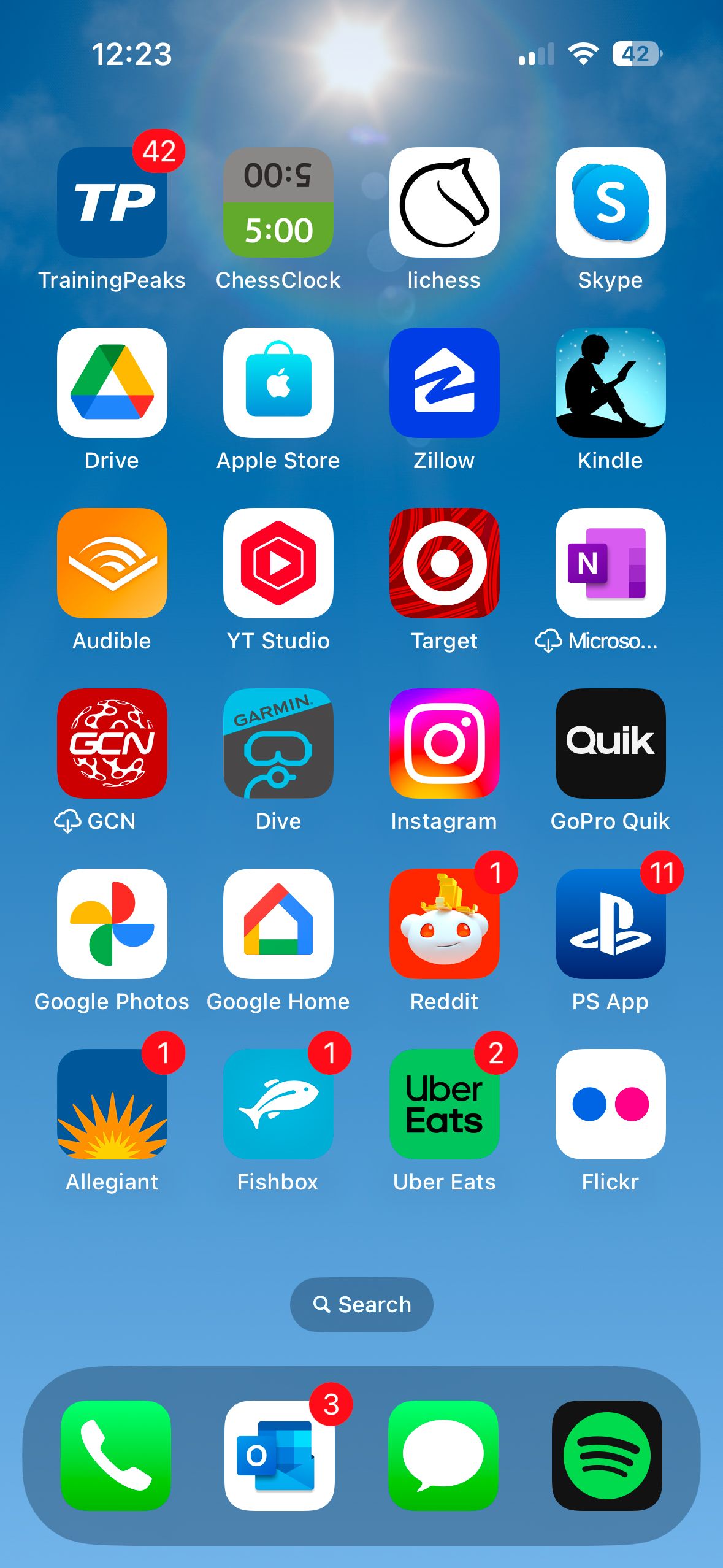 A screenshot of an iPhone home screen. 
