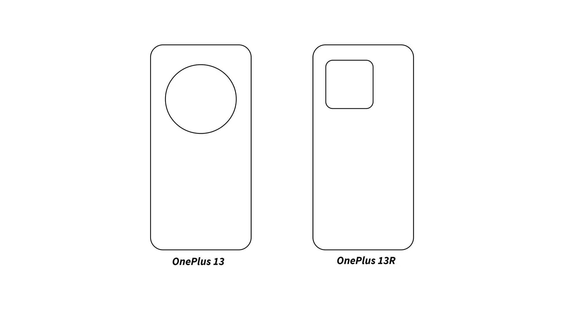 A leaked outline of the potential difference between OnePlus 13 and 13R designs