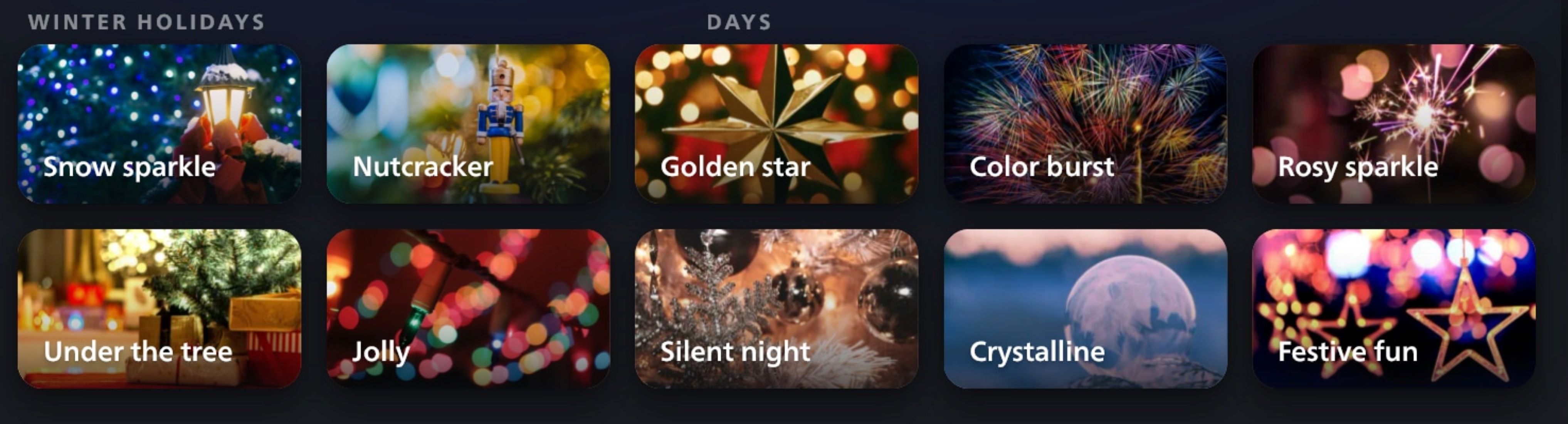 The Philips Hue festive scene gallery.