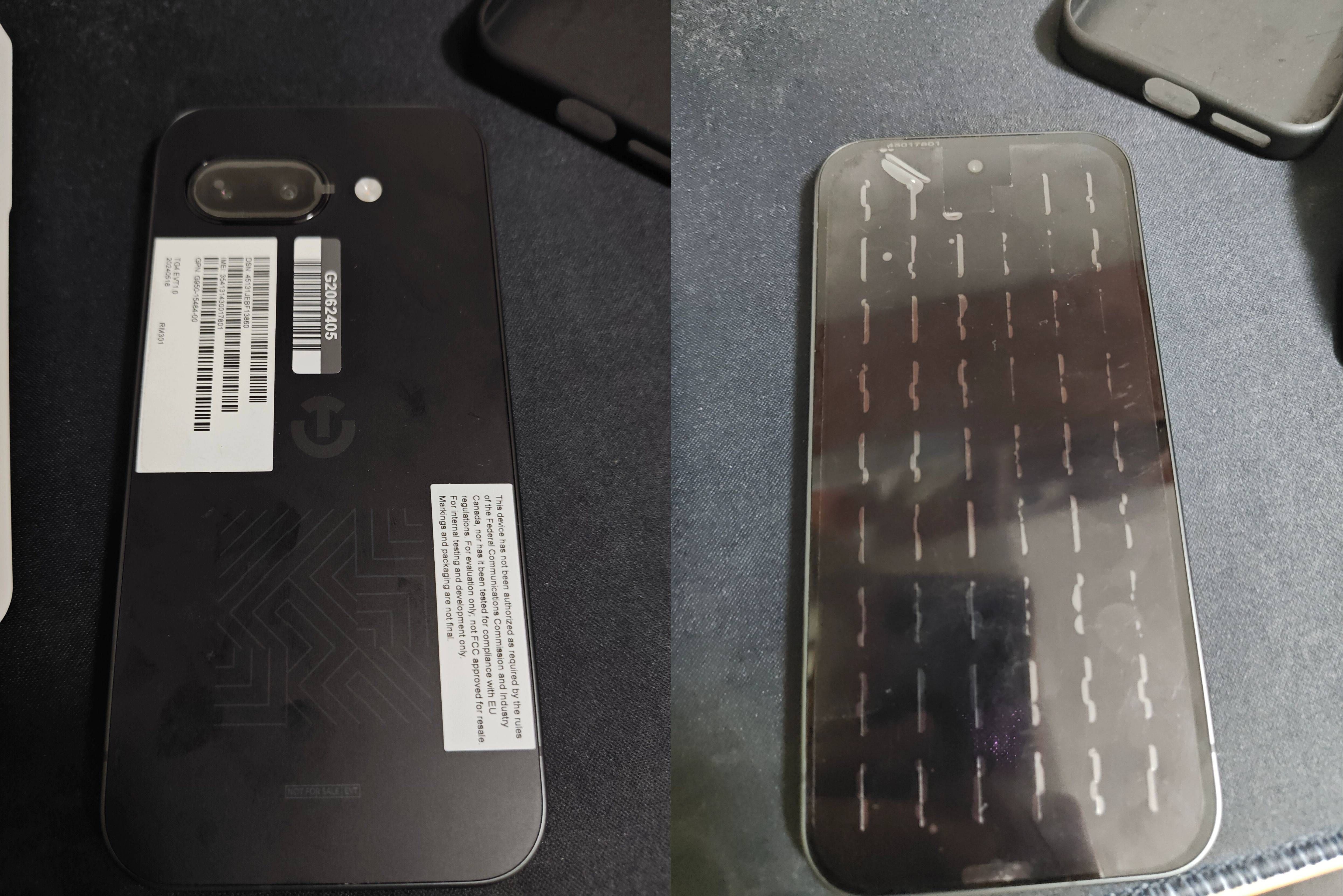 Images of alleged Pixel 9a prototypes.