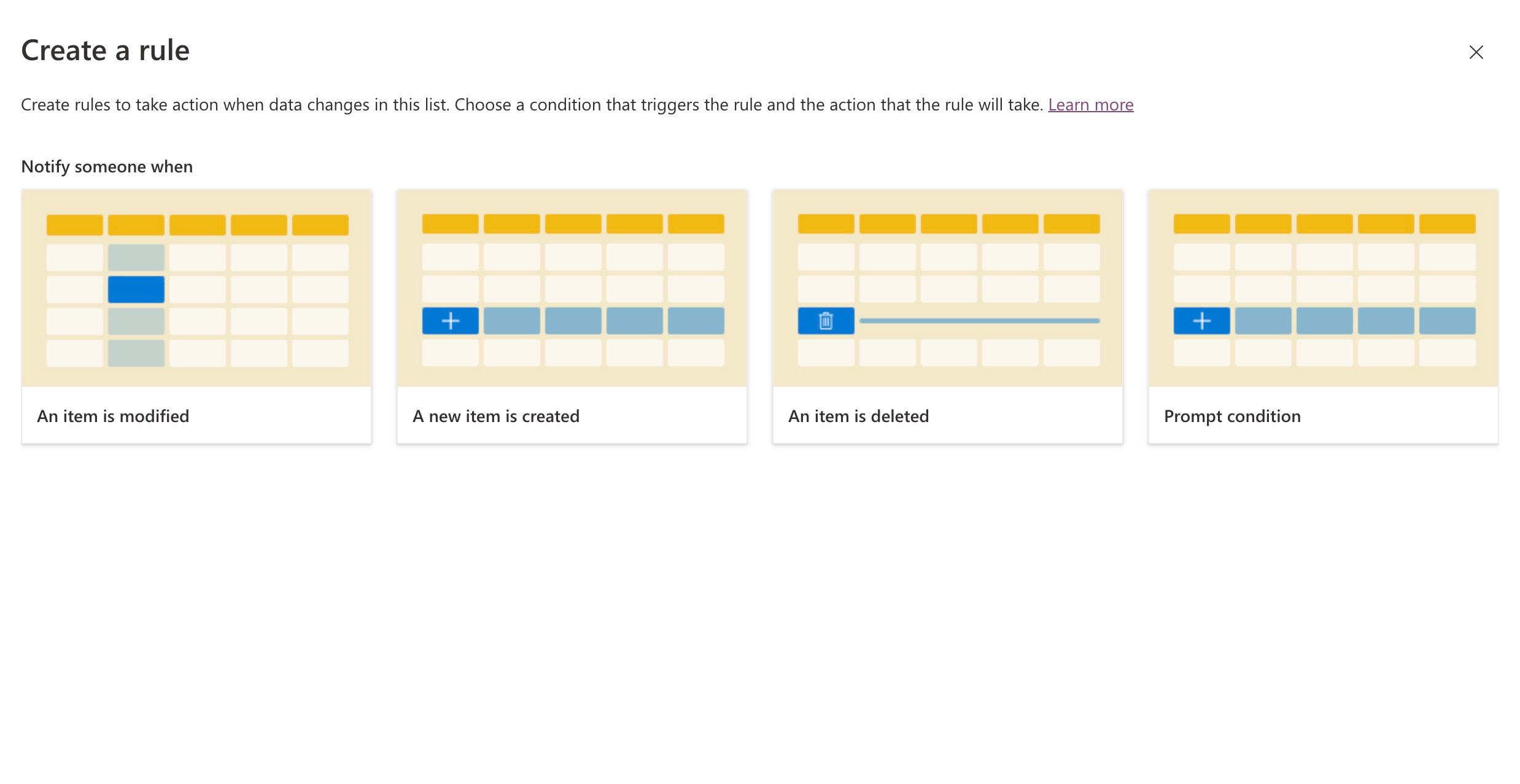 Create rules in Microsoft Lists