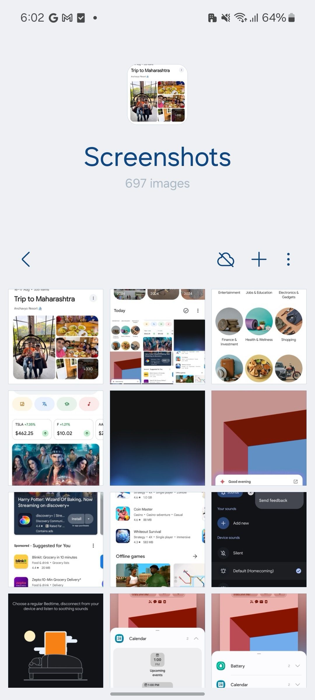 Screenshots folder in Samsung Gallery