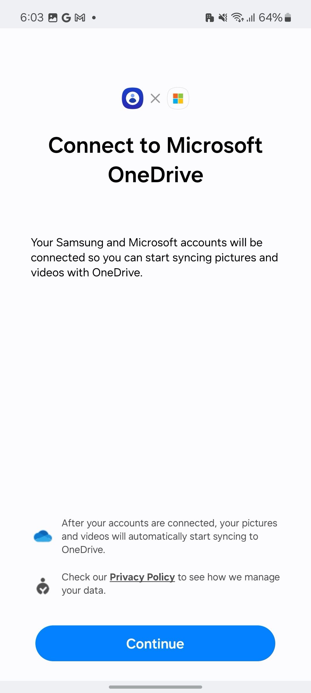 Sync Samsung Gallery with OneDrive