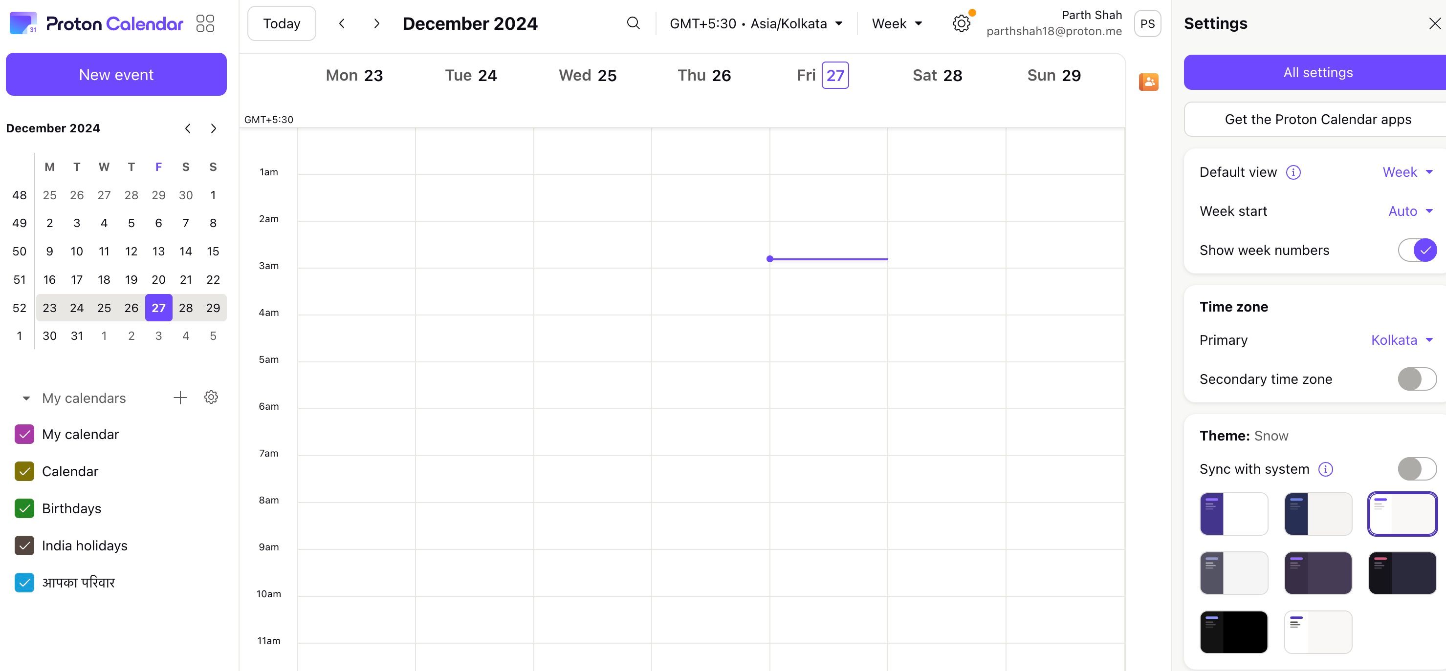 Web version of Proton Calendar