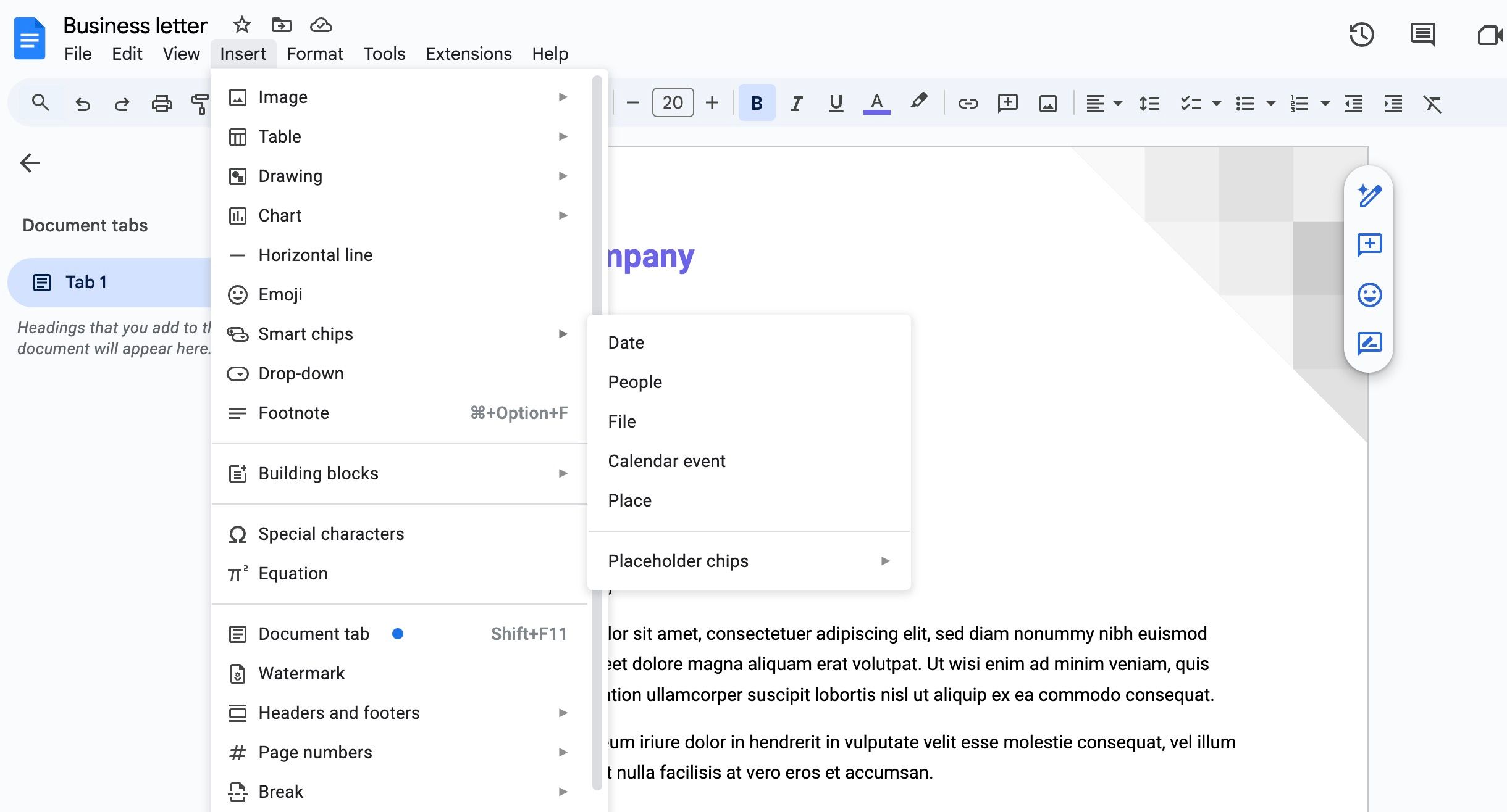 Add-ons in Google Docs