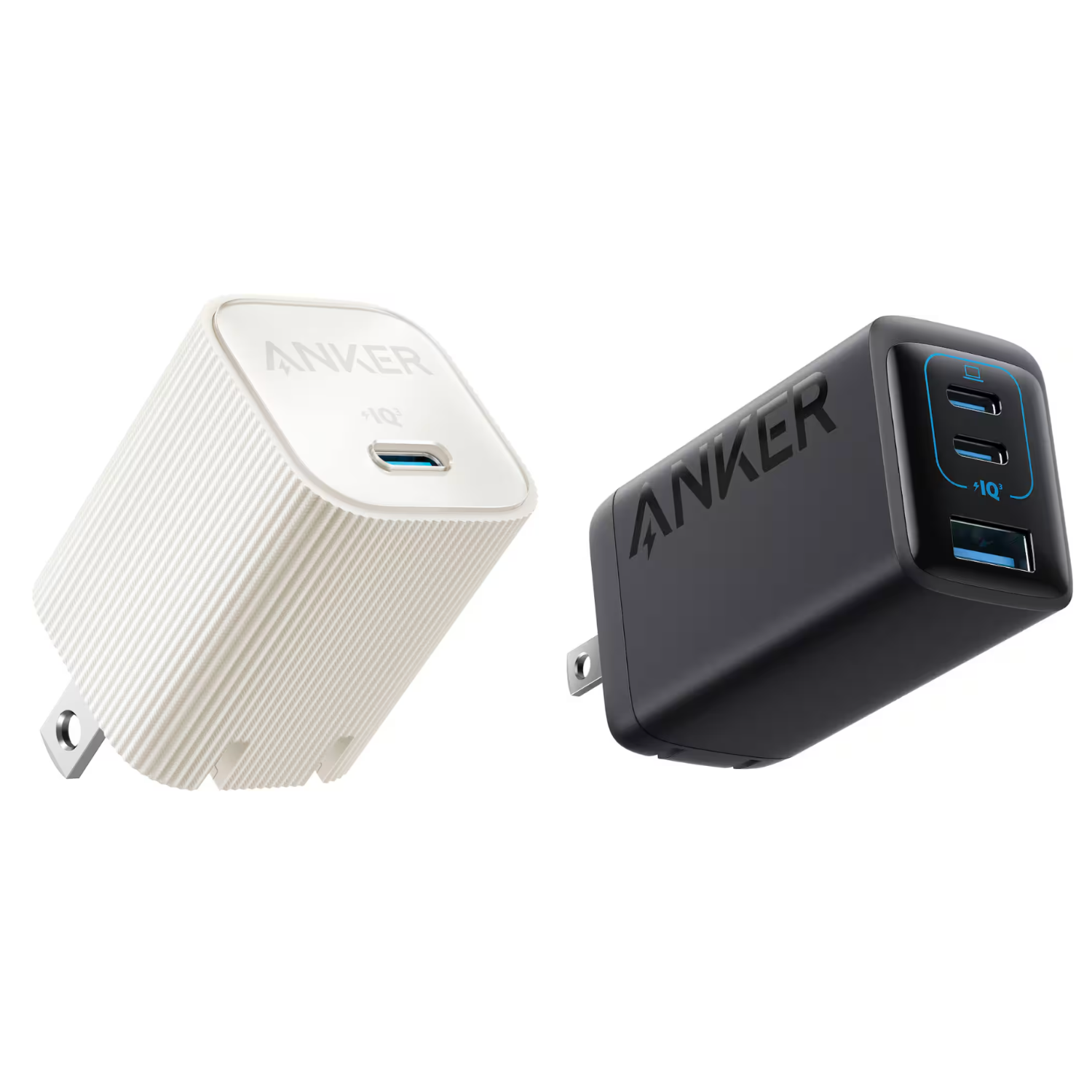 Package - Anker - 511 Charger (30W) Nano 4 ECO USB C - White and PowerPort III 65W 3-Port Wall Charger - Black