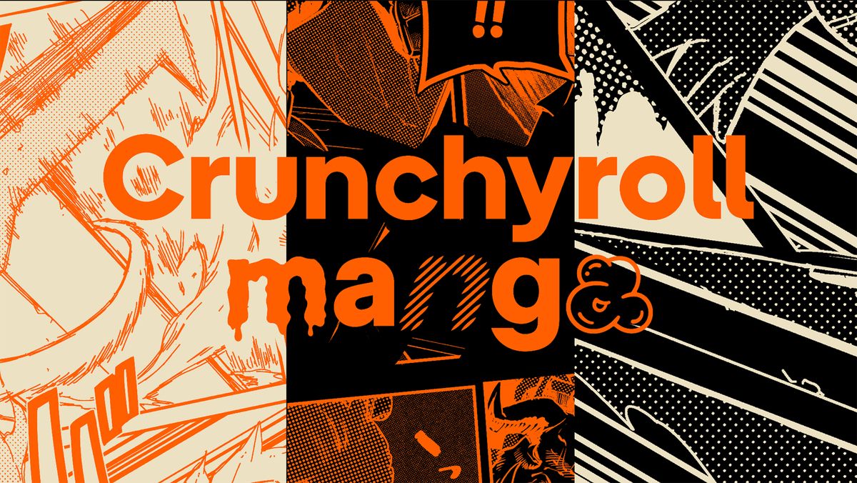 crunchyroll manga logo on artistic background