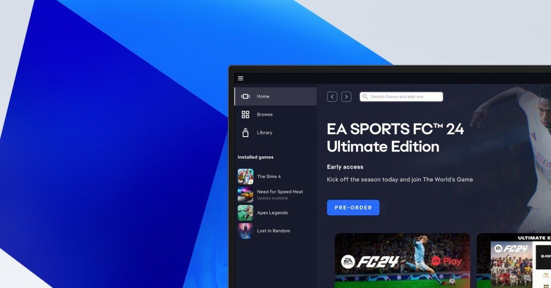 ea app on blue background