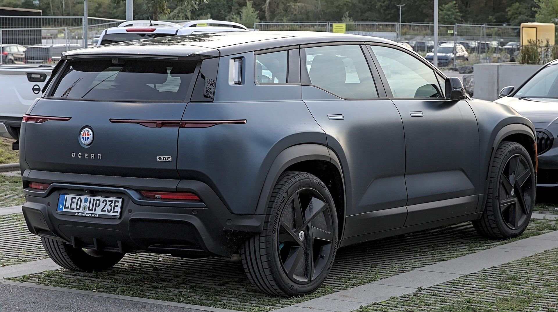  A rear-side view of the Fisker Ocean