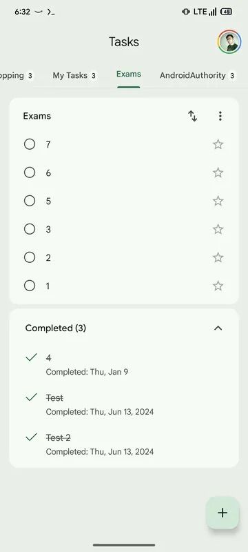 Google Tasks Completion Date