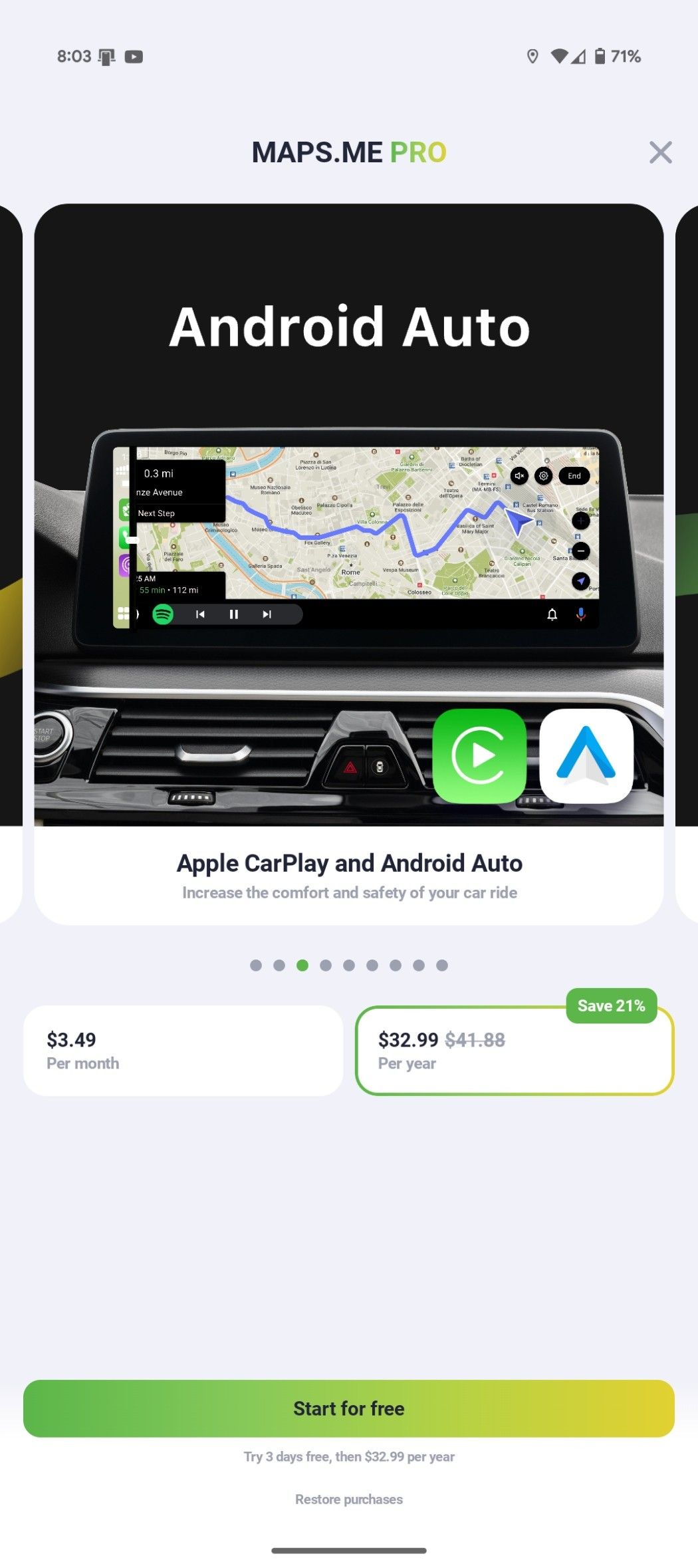 Maps.Me Pro subscription