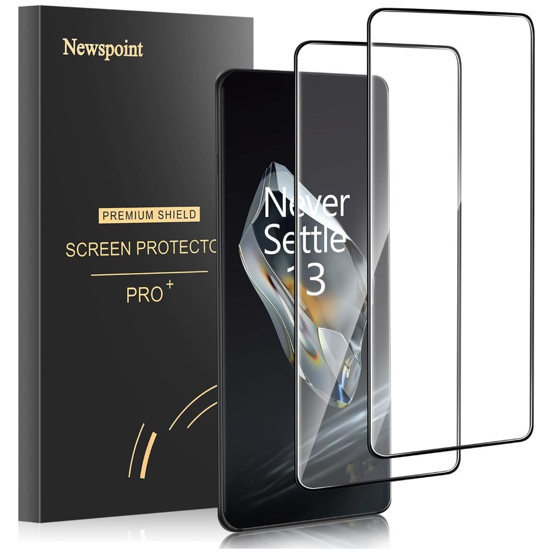 A screen protector on a smartphone next to a black box