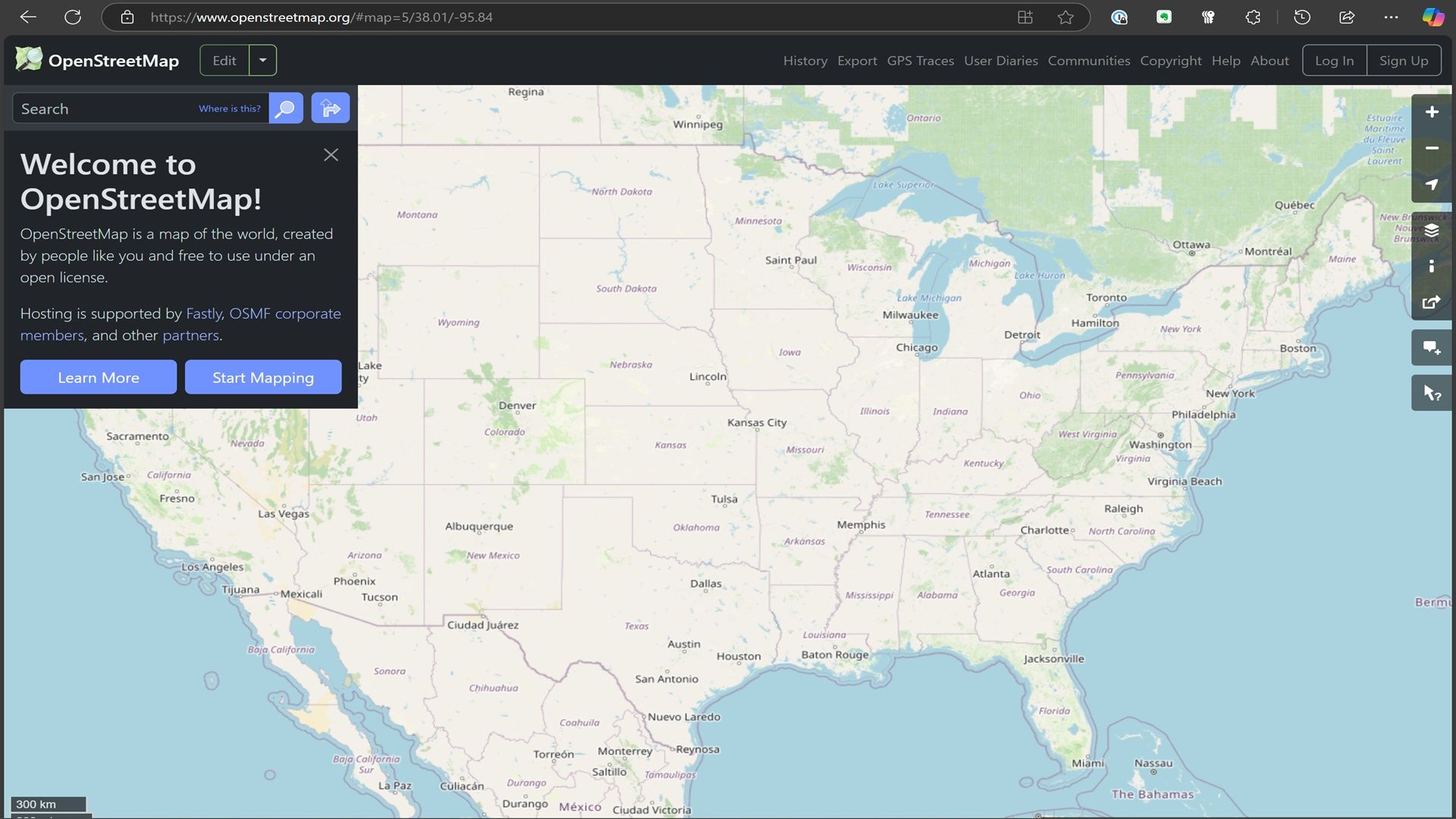 OpenStreetMap webpage home