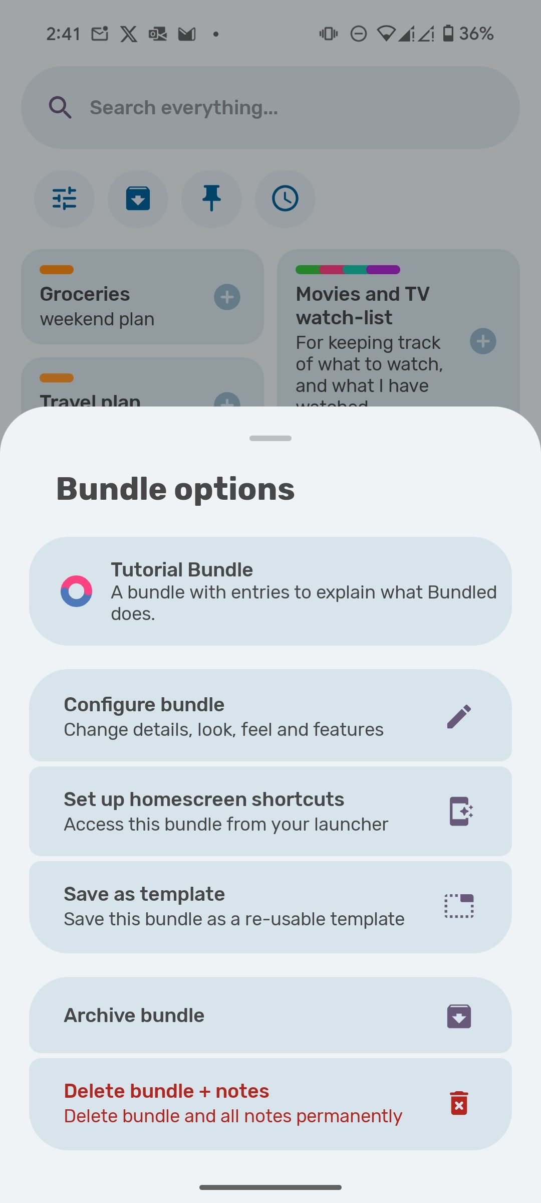 Tweak bundles in Bundled Notes