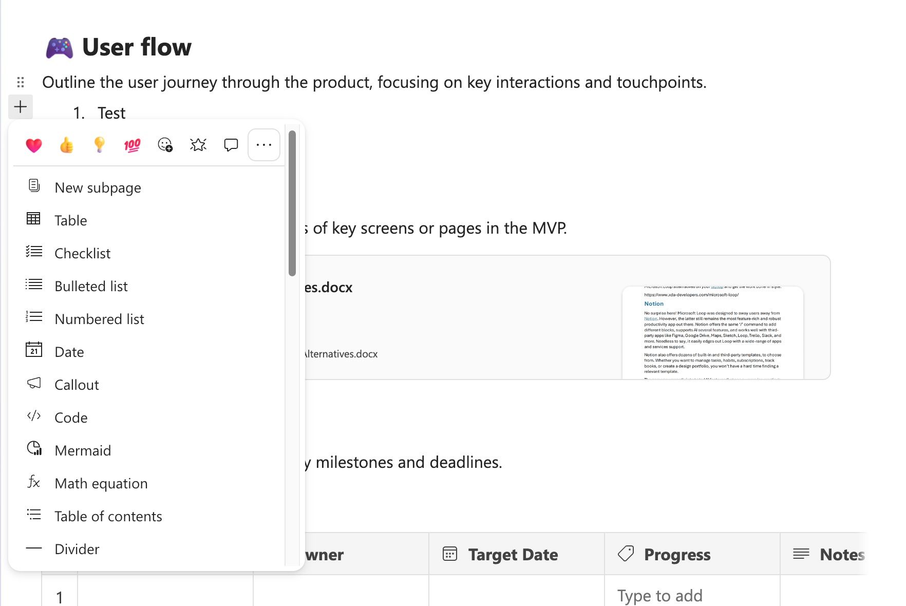 Formatting options in Loop