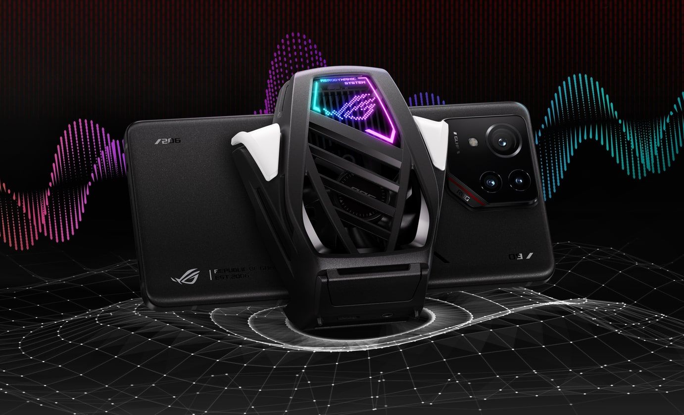 ROG Phone 9 with AeroActive Cooler X Pro attatched