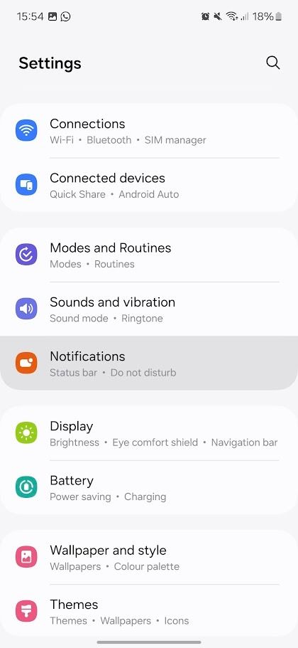 samsung galaxy settings menu