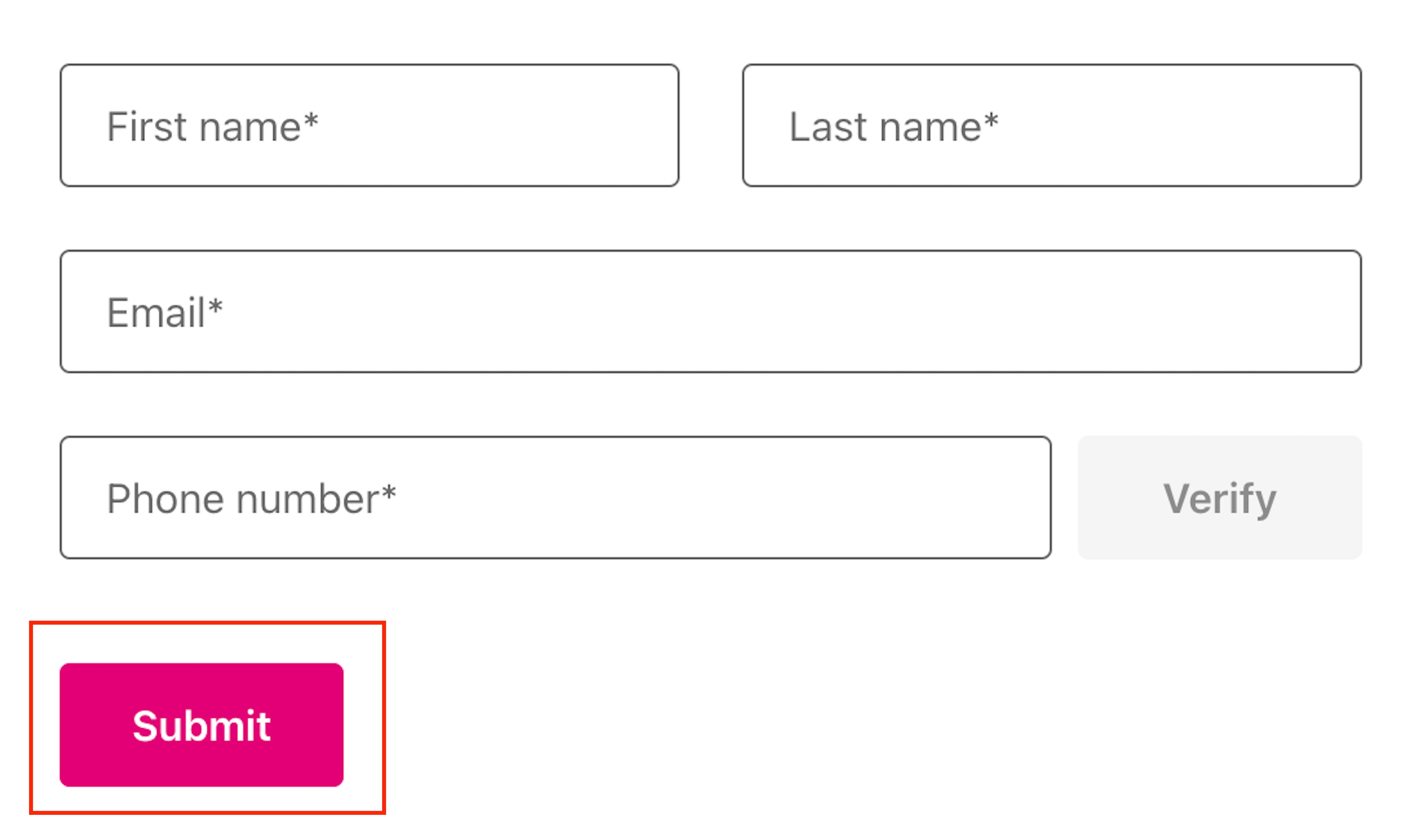 T-Mobile's registration page submit button